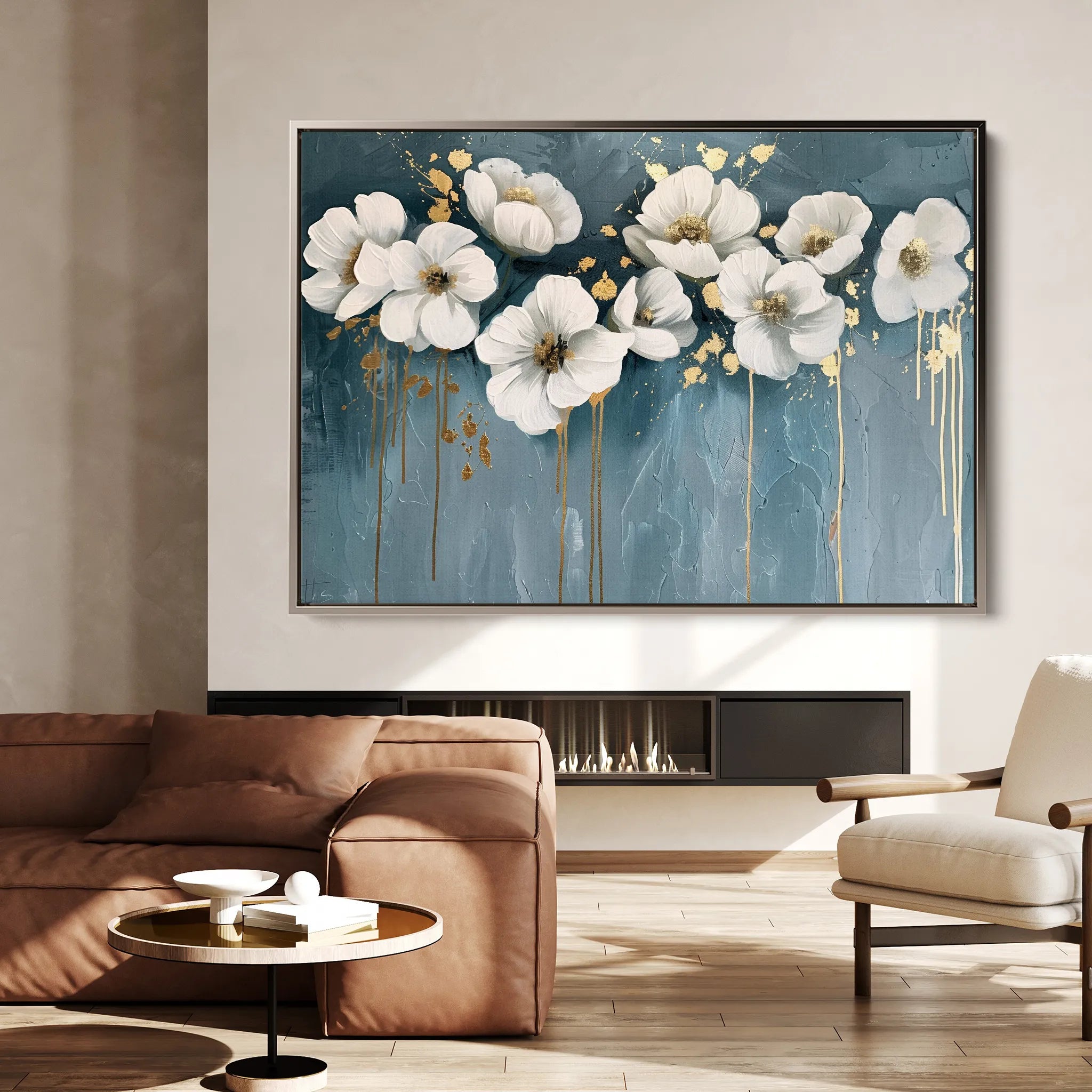Floral 070 Canvas Art 18" x 24" / 45 x 60 cm / Black