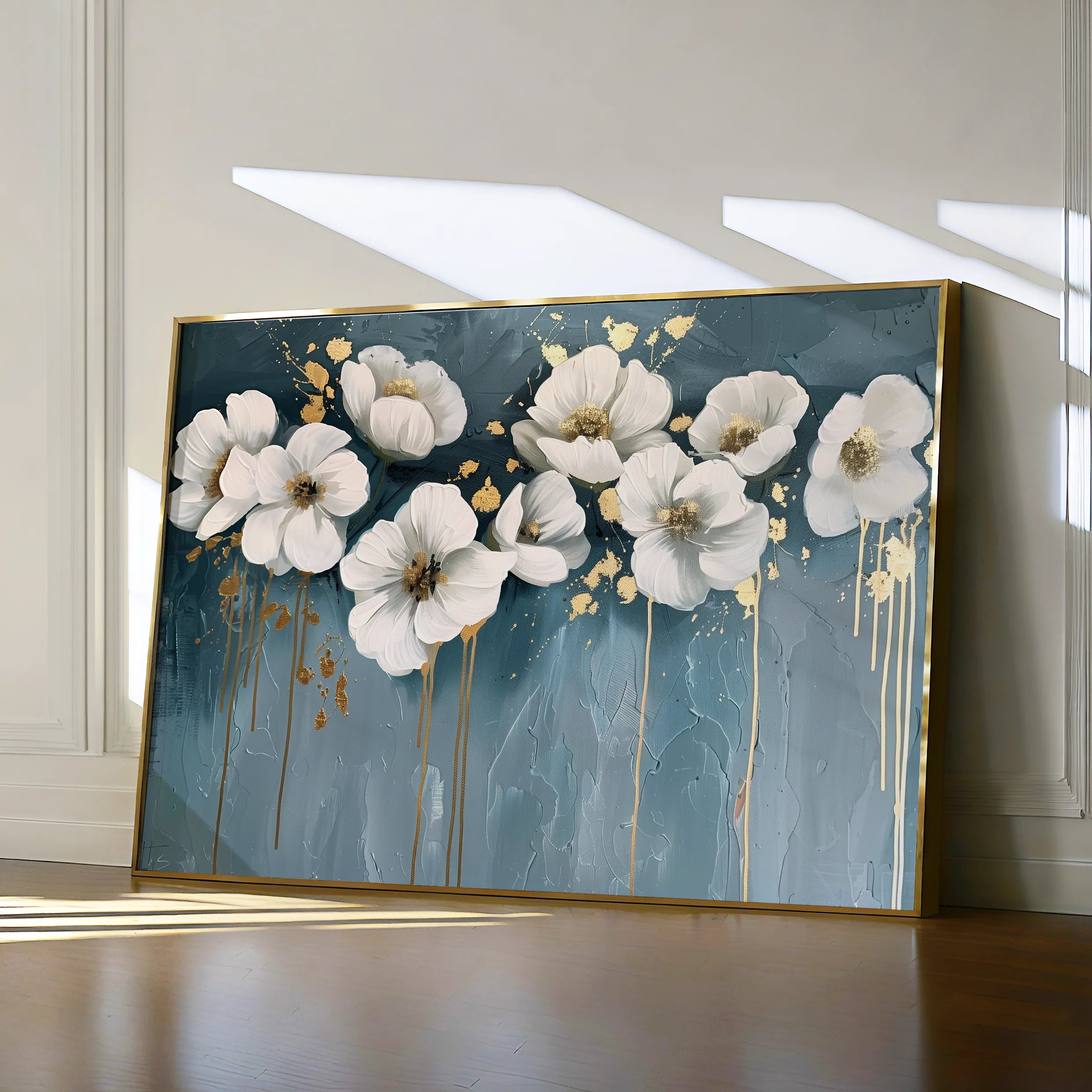 Floral 070 Canvas Art 18" x 24" / 45 x 60 cm / Black