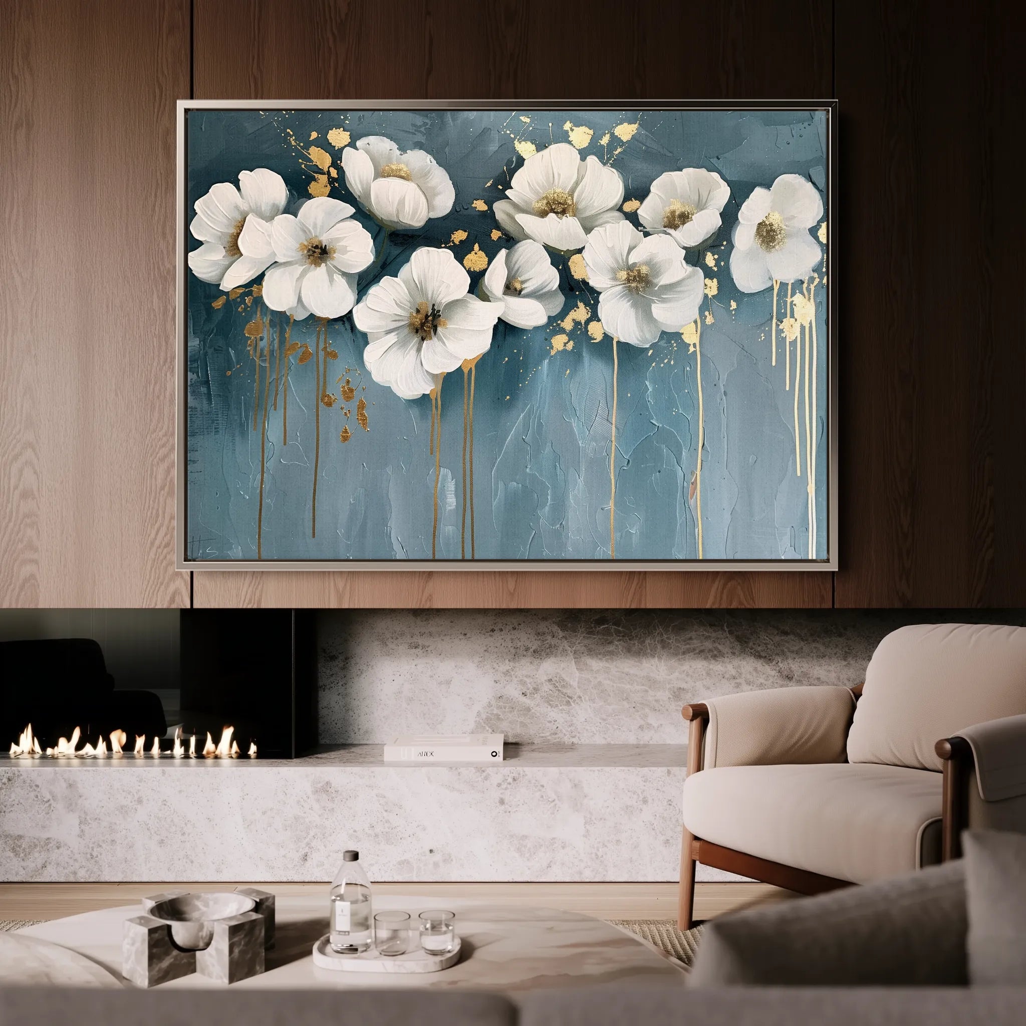 Floral 070 Canvas Art 18" x 24" / 45 x 60 cm / Black