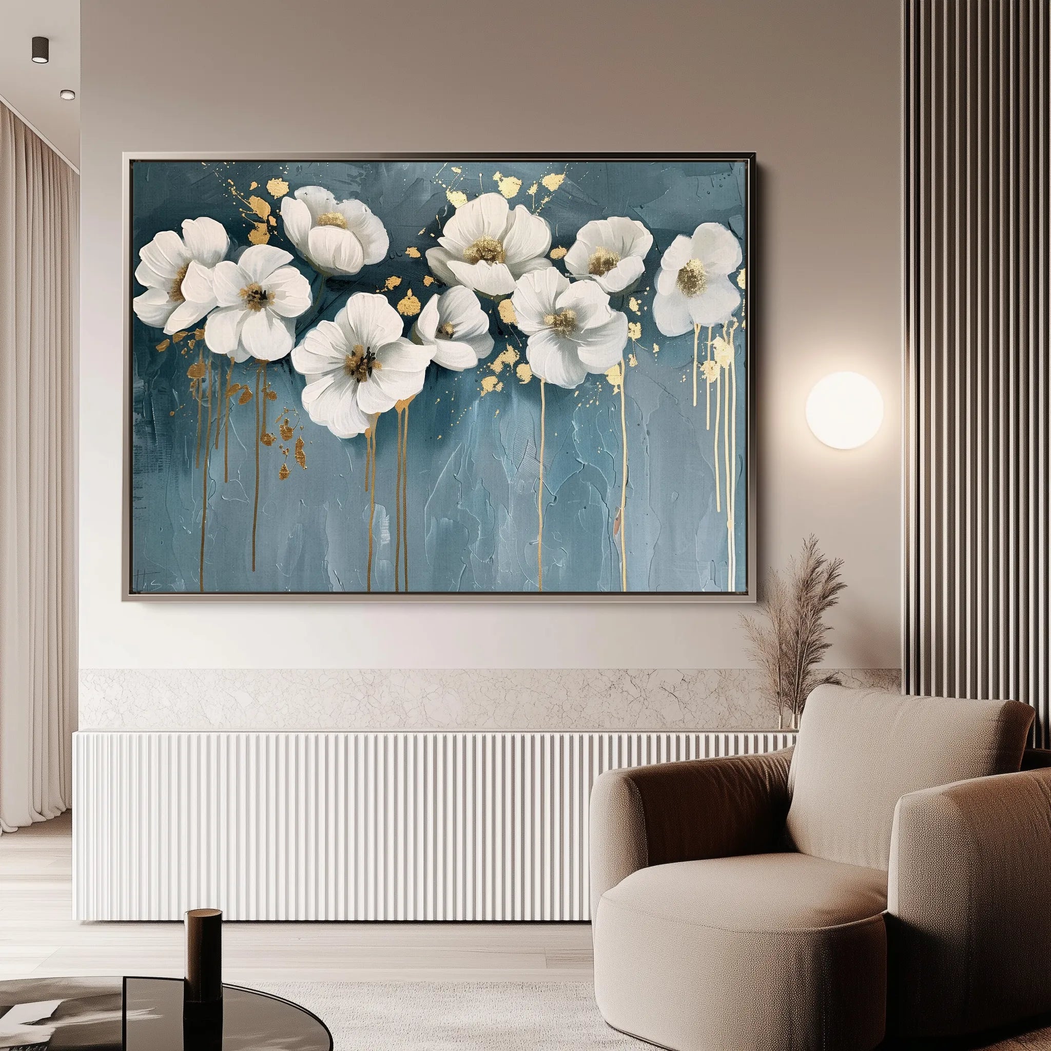 Floral 070 Canvas Art 18" x 24" / 45 x 60 cm / Black
