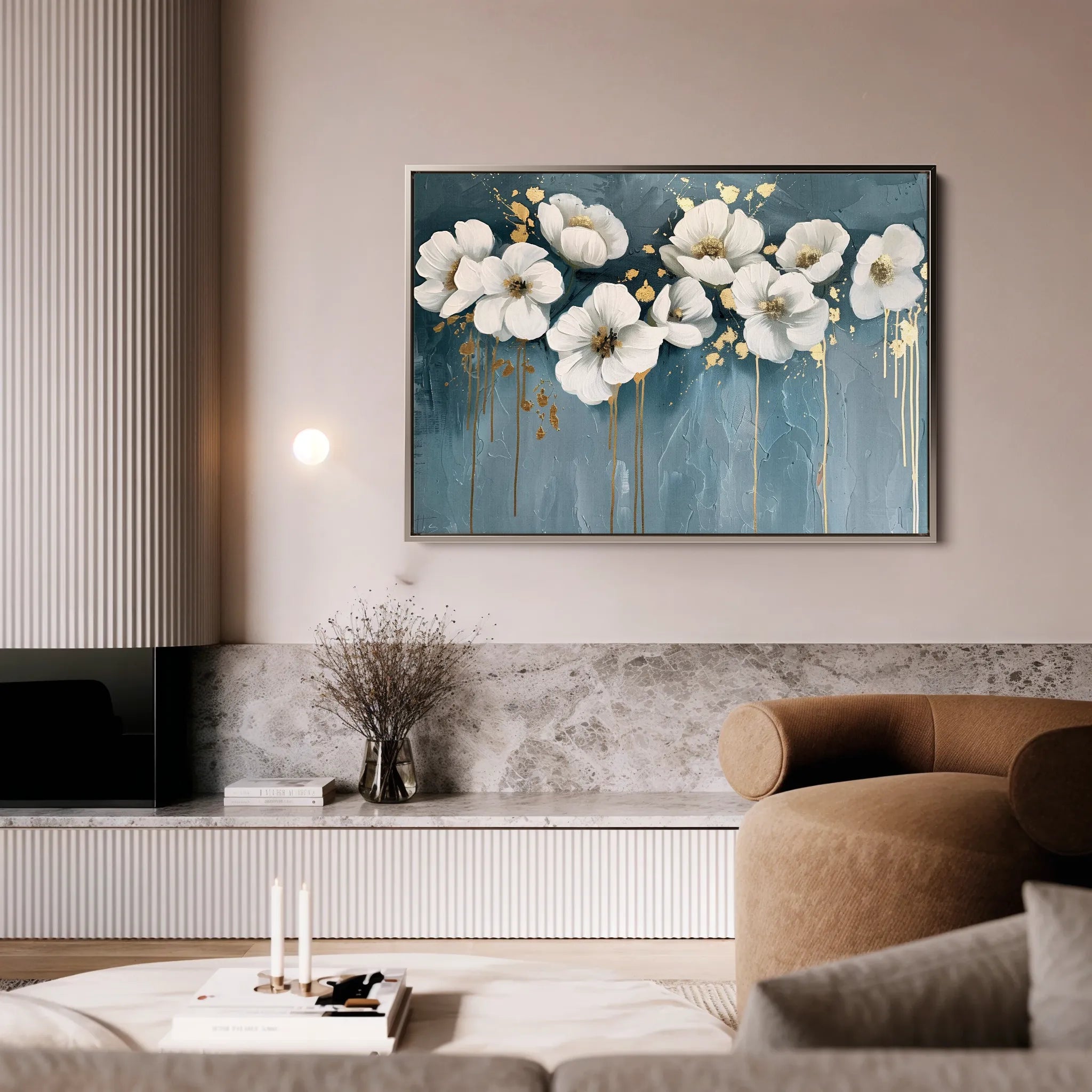 Floral 070 Canvas Art 18" x 24" / 45 x 60 cm / Black