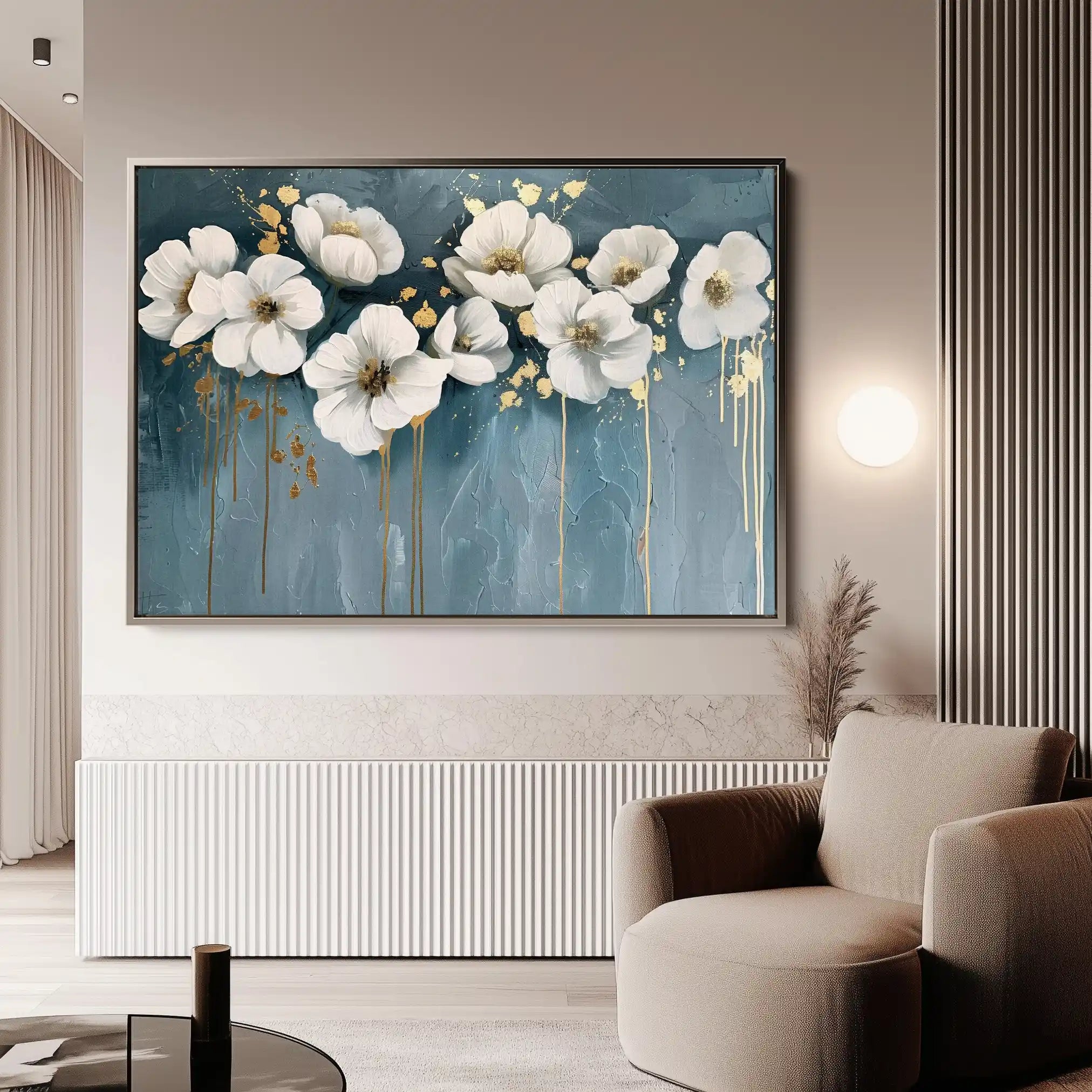Floral 070 Canvas Art 60 x 40 cm / Black