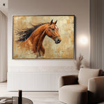 Horses 070 Canvas Art 18" x 24" / 45 x 60 cm / Black