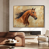 Horses 070 Canvas Art 18" x 24" / 45 x 60 cm / Black