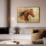 Horses 070 Canvas Art 18" x 24" / 45 x 60 cm / Black