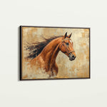 Horses 070 Canvas Art 18" x 24" / 45 x 60 cm / Black