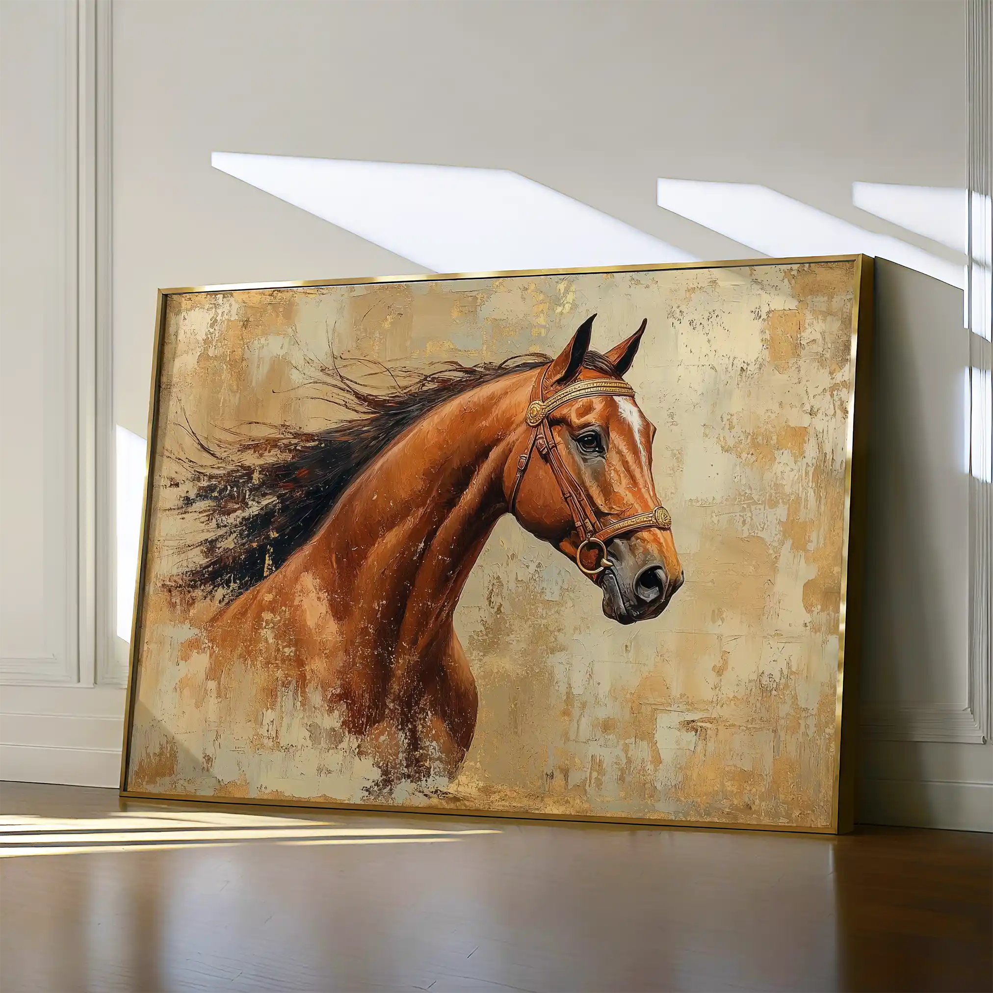 Horses 070 Canvas Art 60 x 40 cm / Black