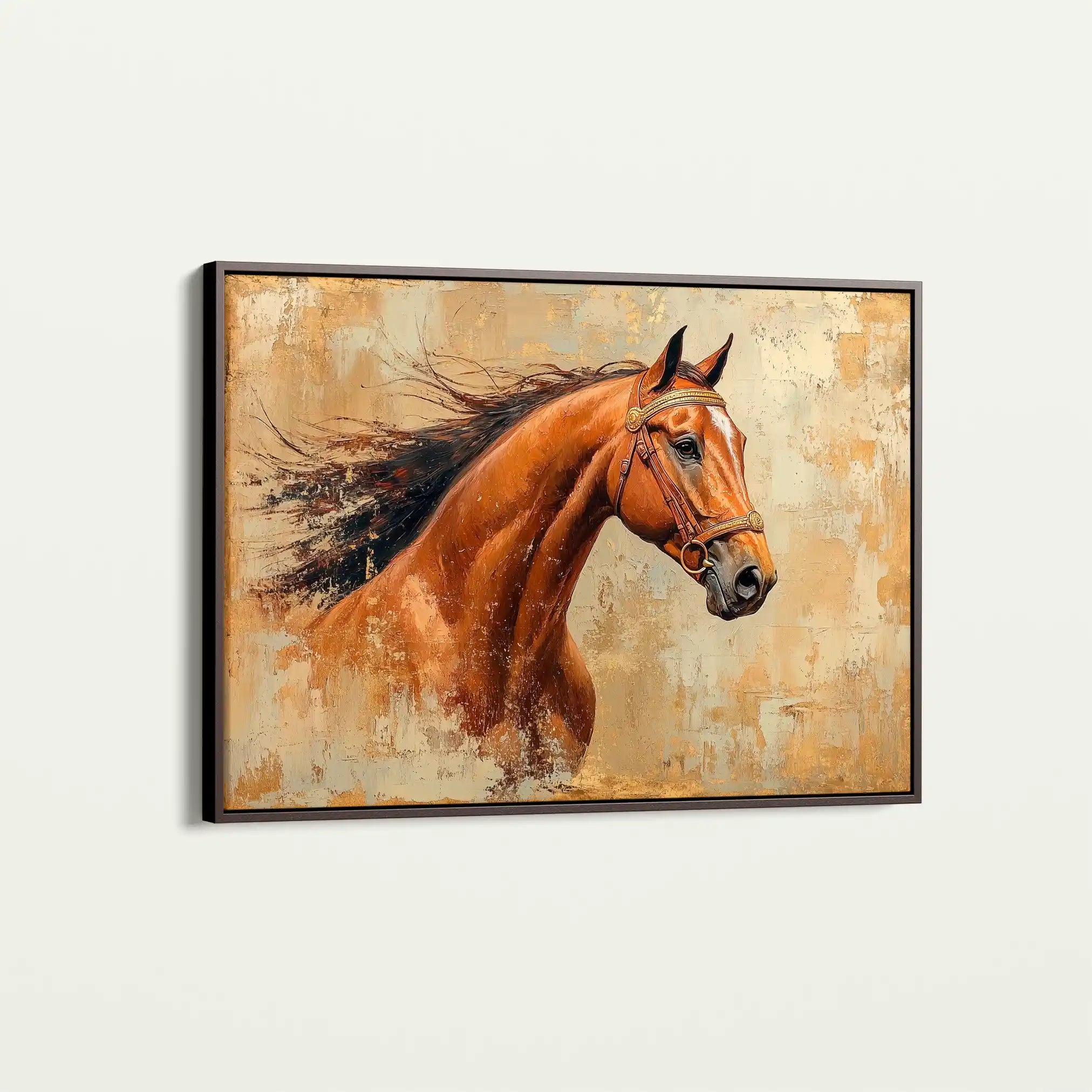 Horses 070 Canvas Art 60 x 40 cm / Black