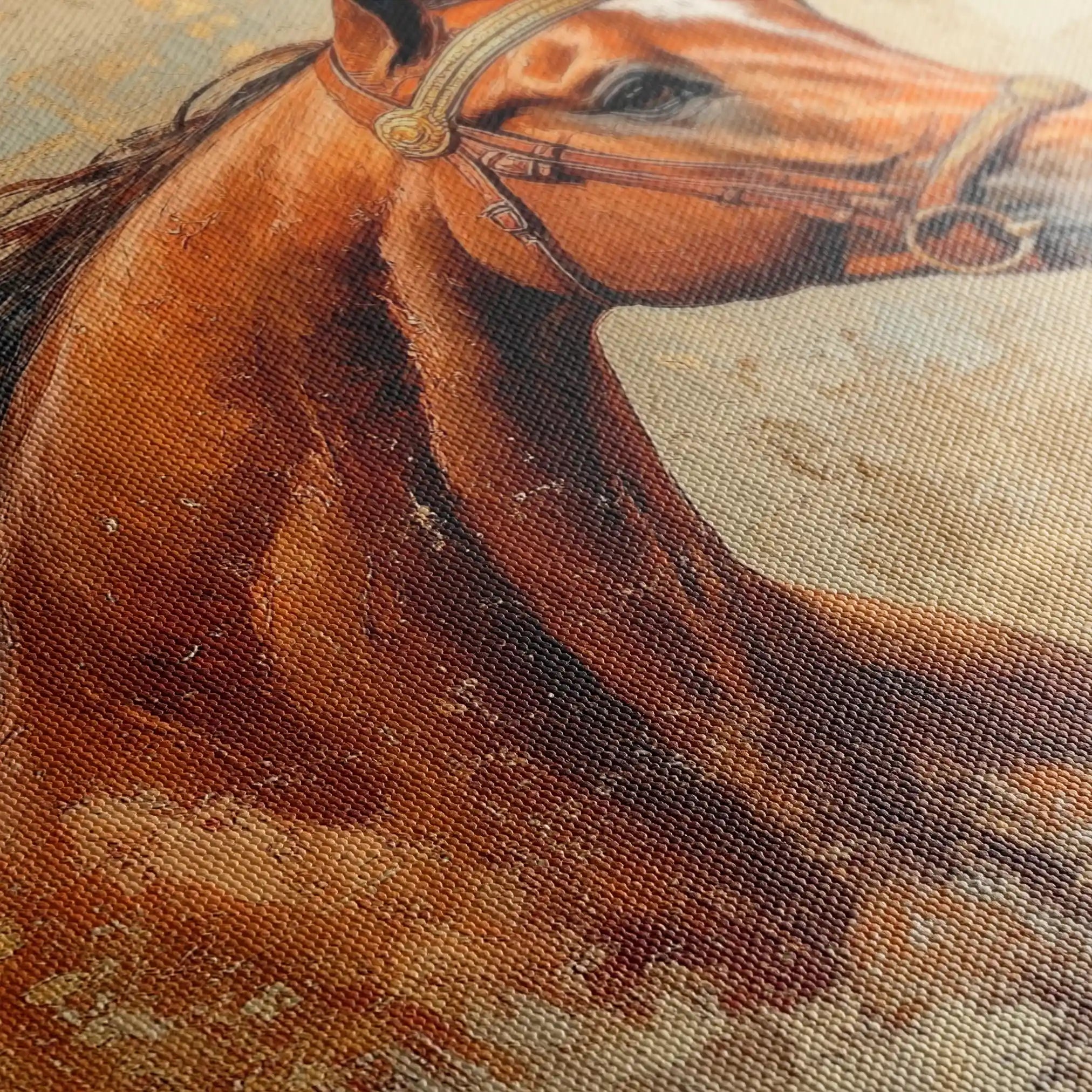 Horses 070 Canvas Art 60 x 40 cm / Black