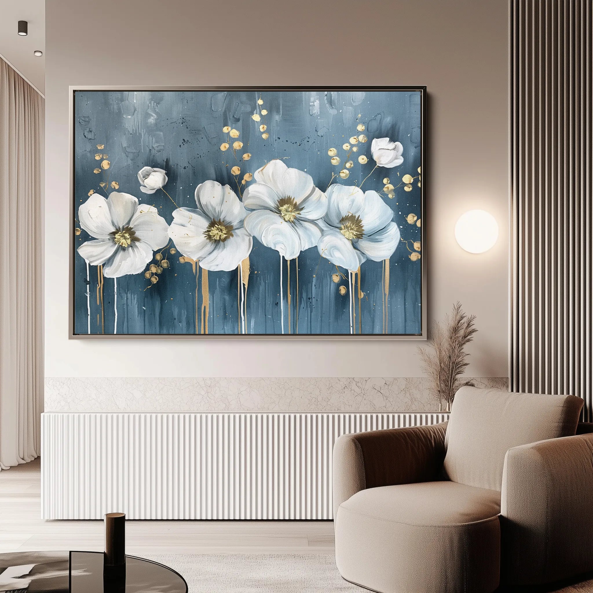 Floral 071 Canvas Art 18" x 24" / 45 x 60 cm / Black