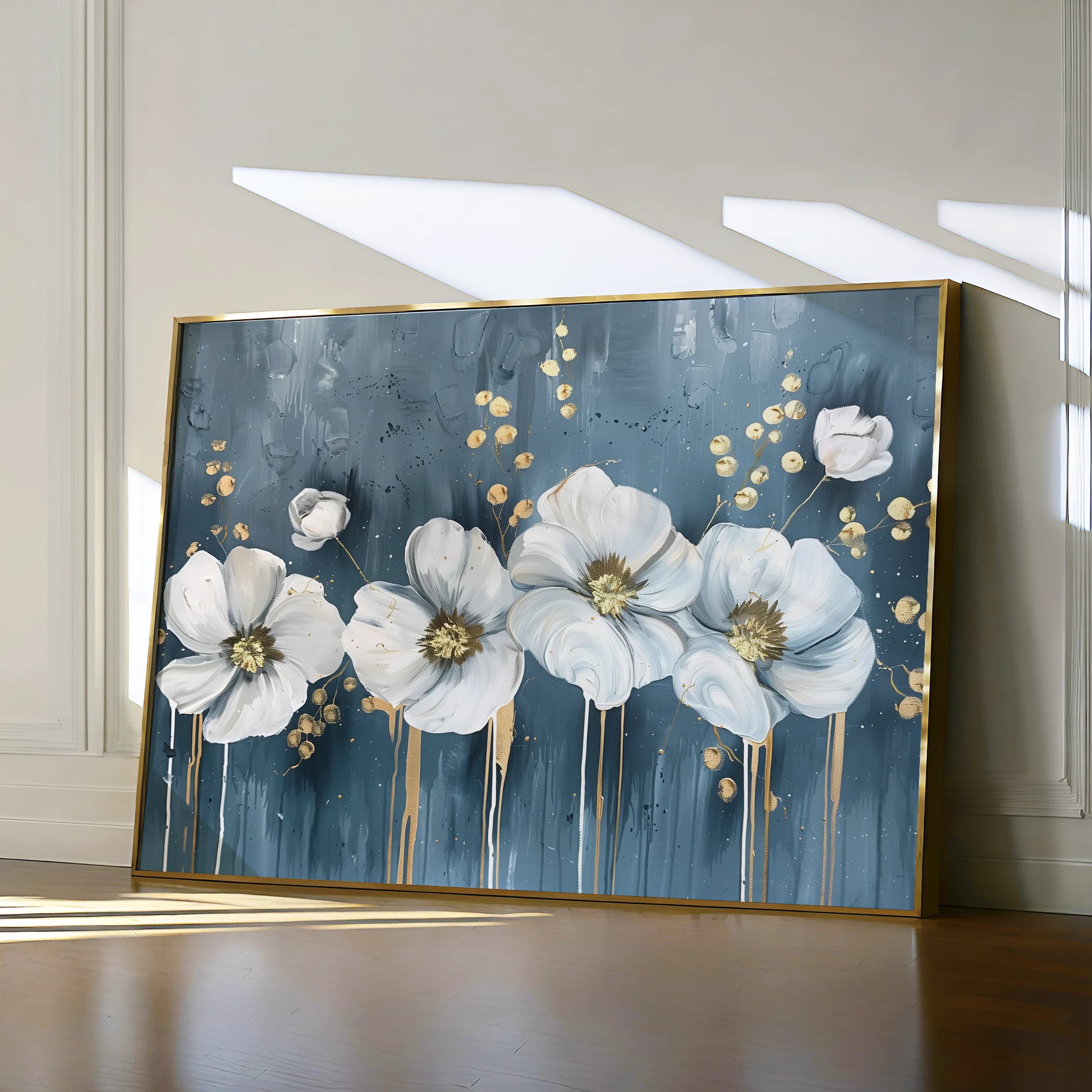 Floral 071 Canvas Art 18" x 24" / 45 x 60 cm / Black