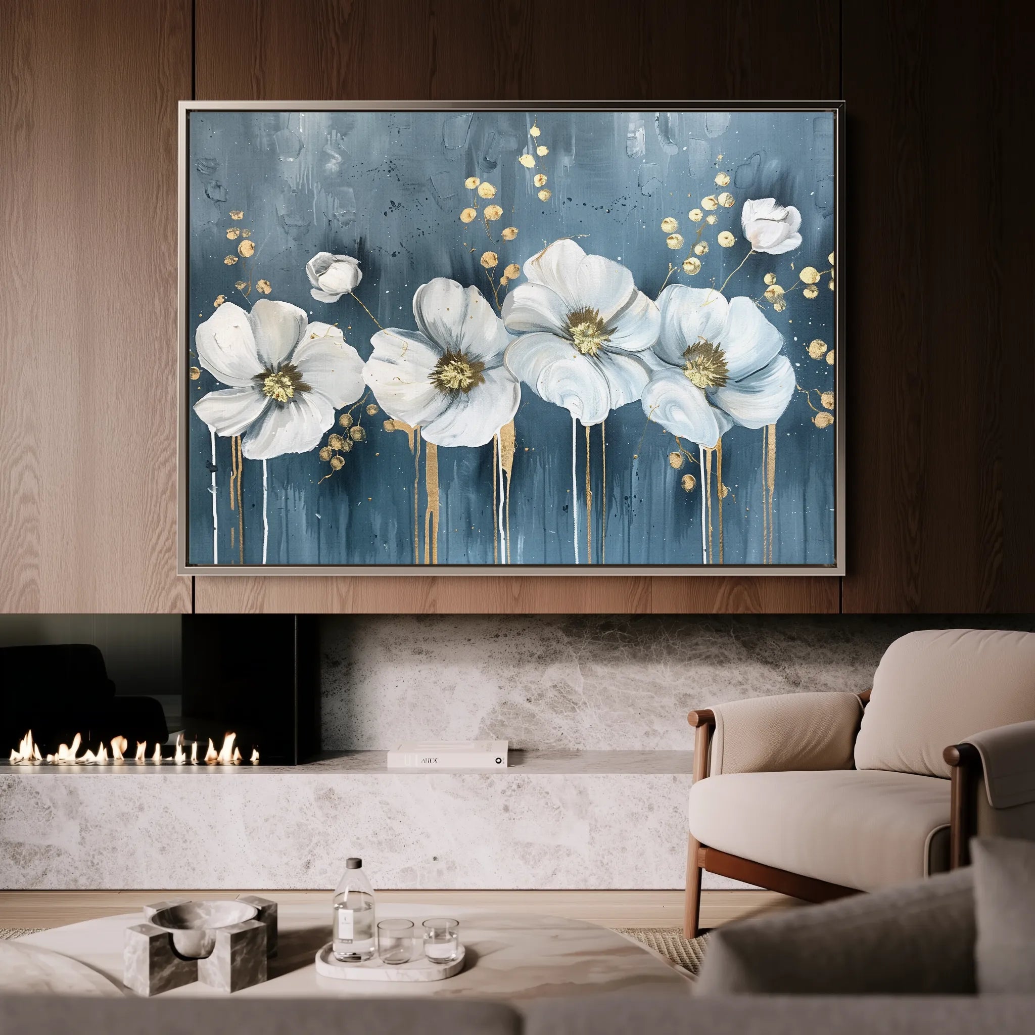 Floral 071 Canvas Art 18" x 24" / 45 x 60 cm / Black