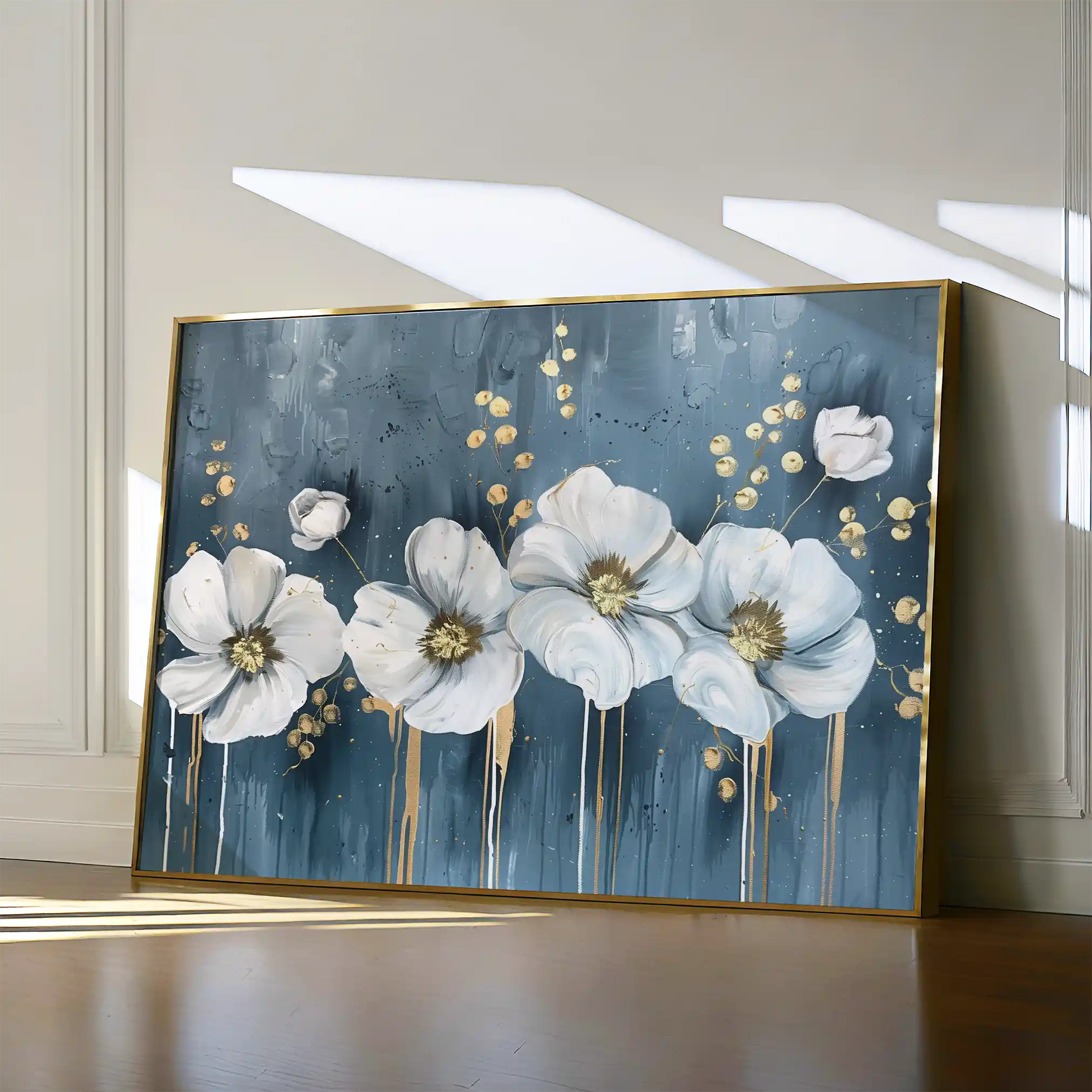 Floral 071 Canvas Art 60 x 40 cm / Black