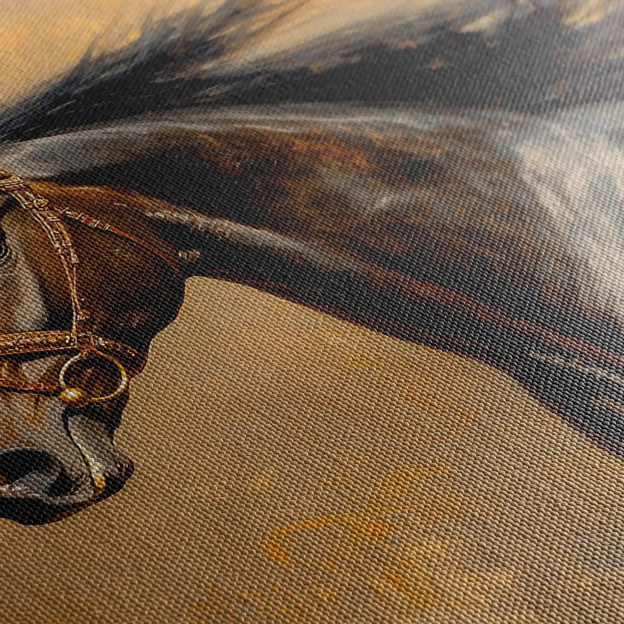 Horses 071 Canvas Art 60 x 40 cm / Black
