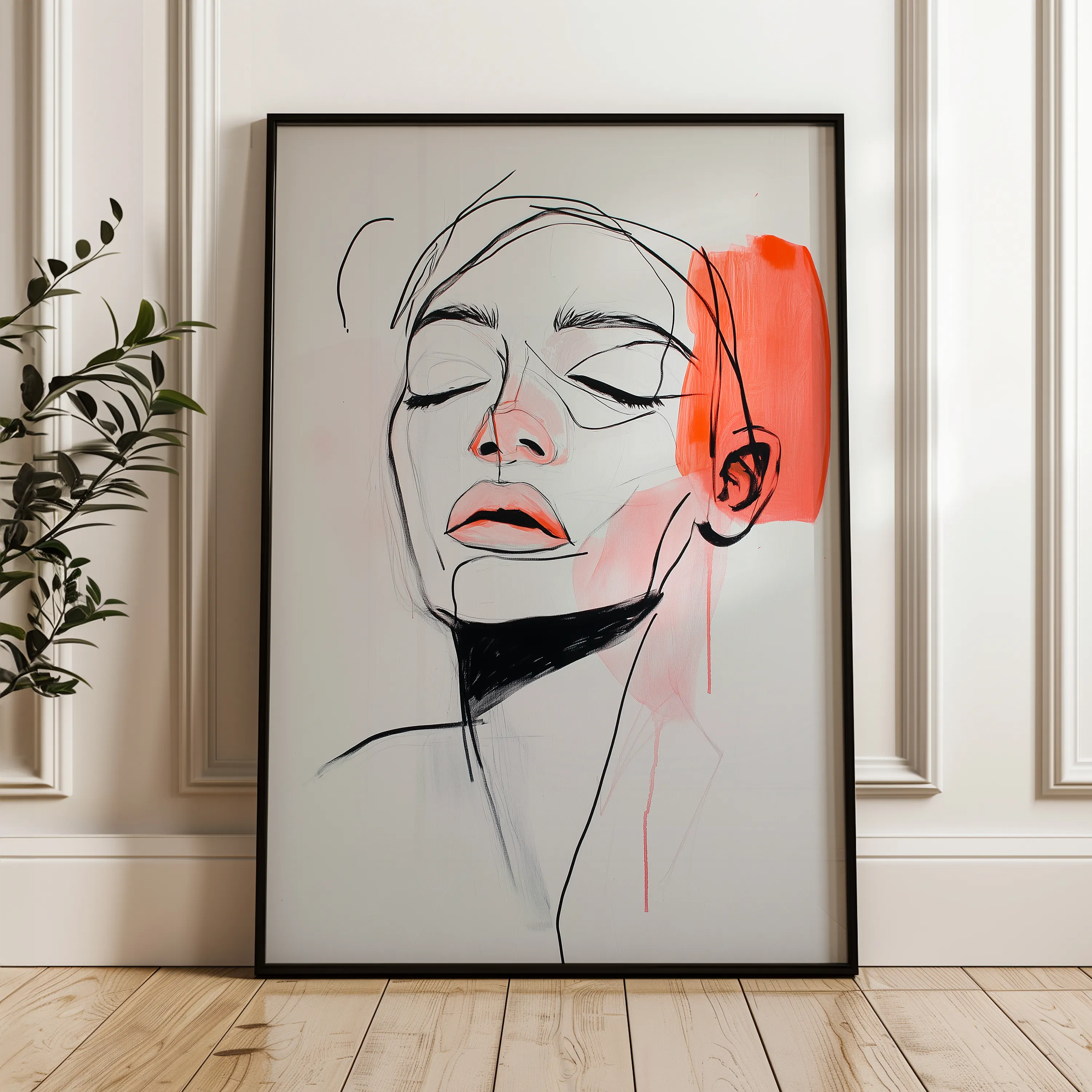 Portrait 071 Canvas Art 18" x 24" / 45 x 60 cm / Black