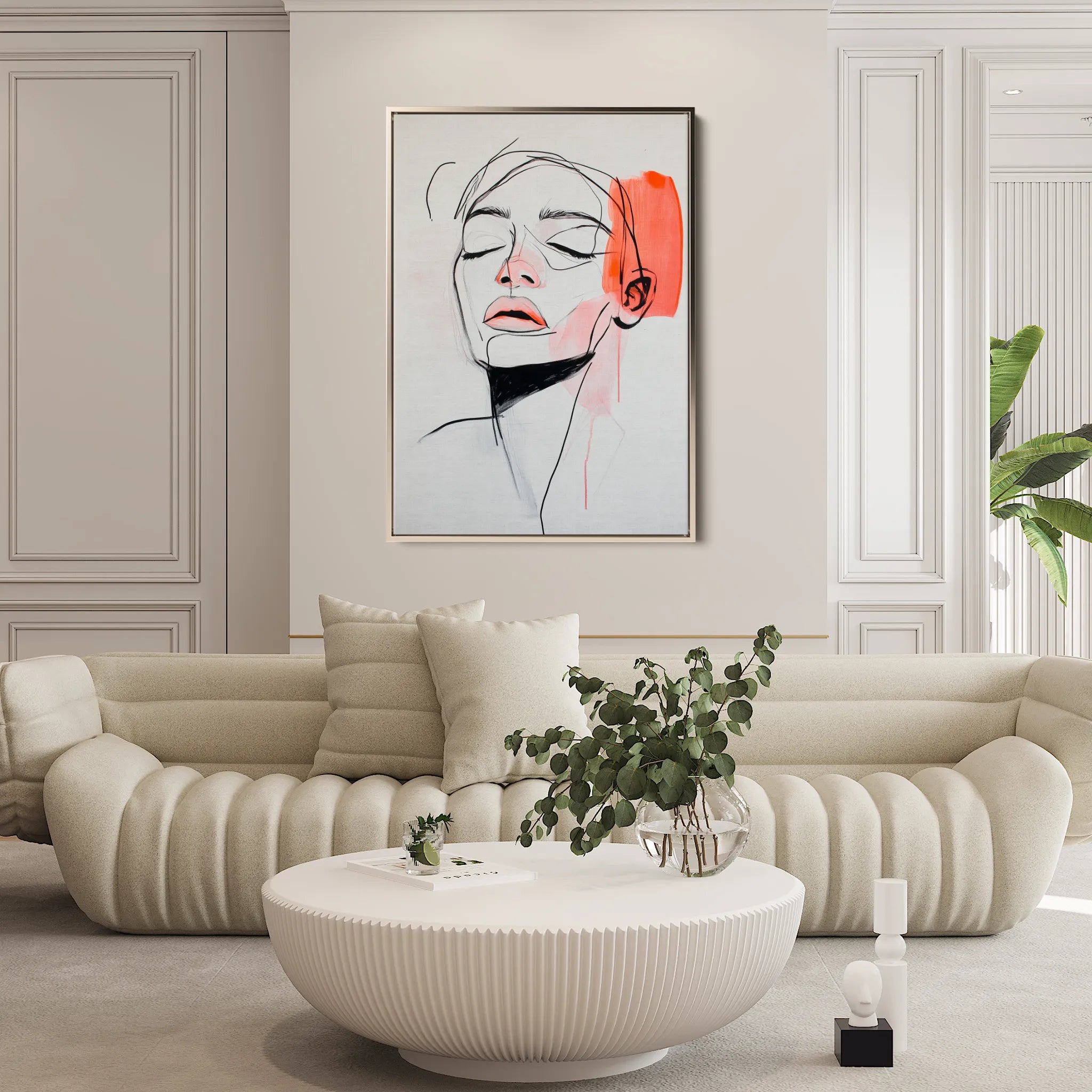 Portrait 071 Canvas Art 18" x 24" / 45 x 60 cm / Black
