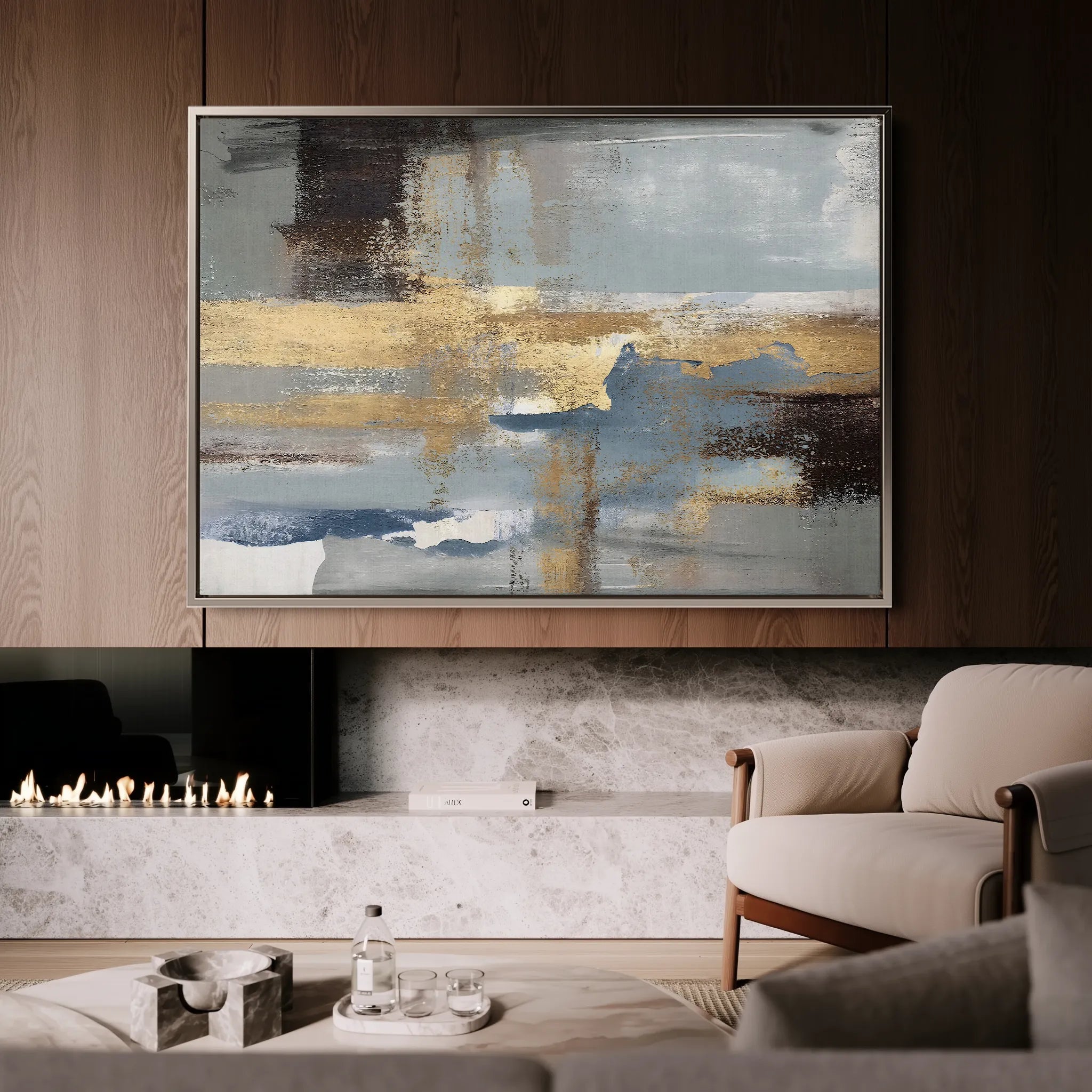 Abstract 072 Canvas Art 18" x 24" / 45 x 60 cm / Black
