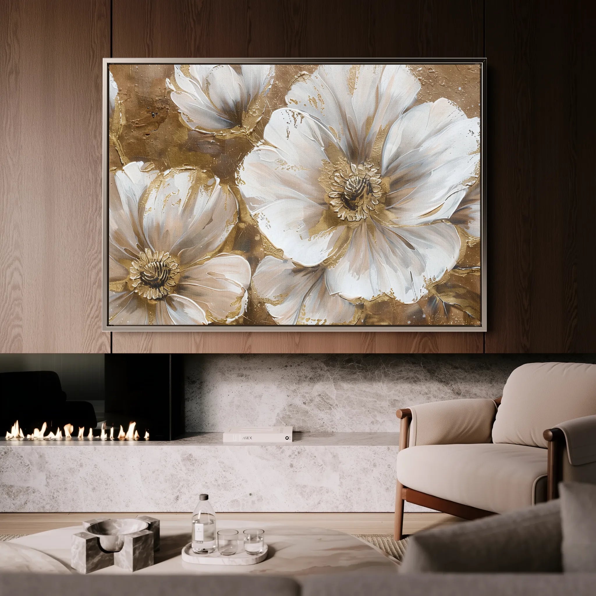 Floral 072 Canvas Art 18" x 24" / 45 x 60 cm / Black