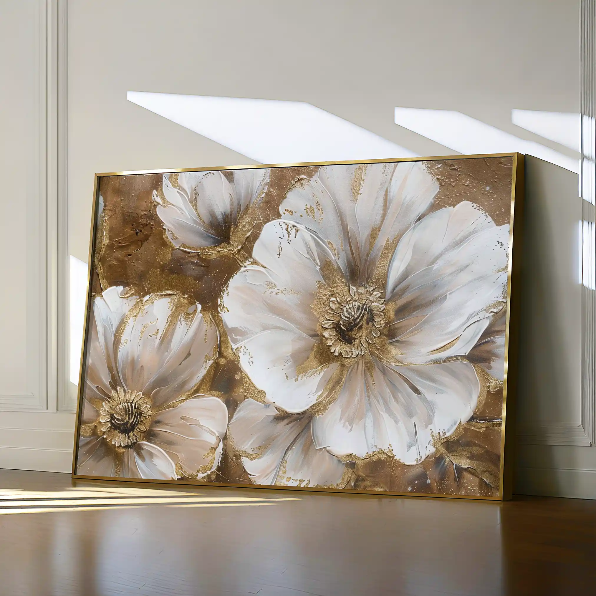 Floral 072 Canvas Art 18" x 24" / 45 x 60 cm / Black