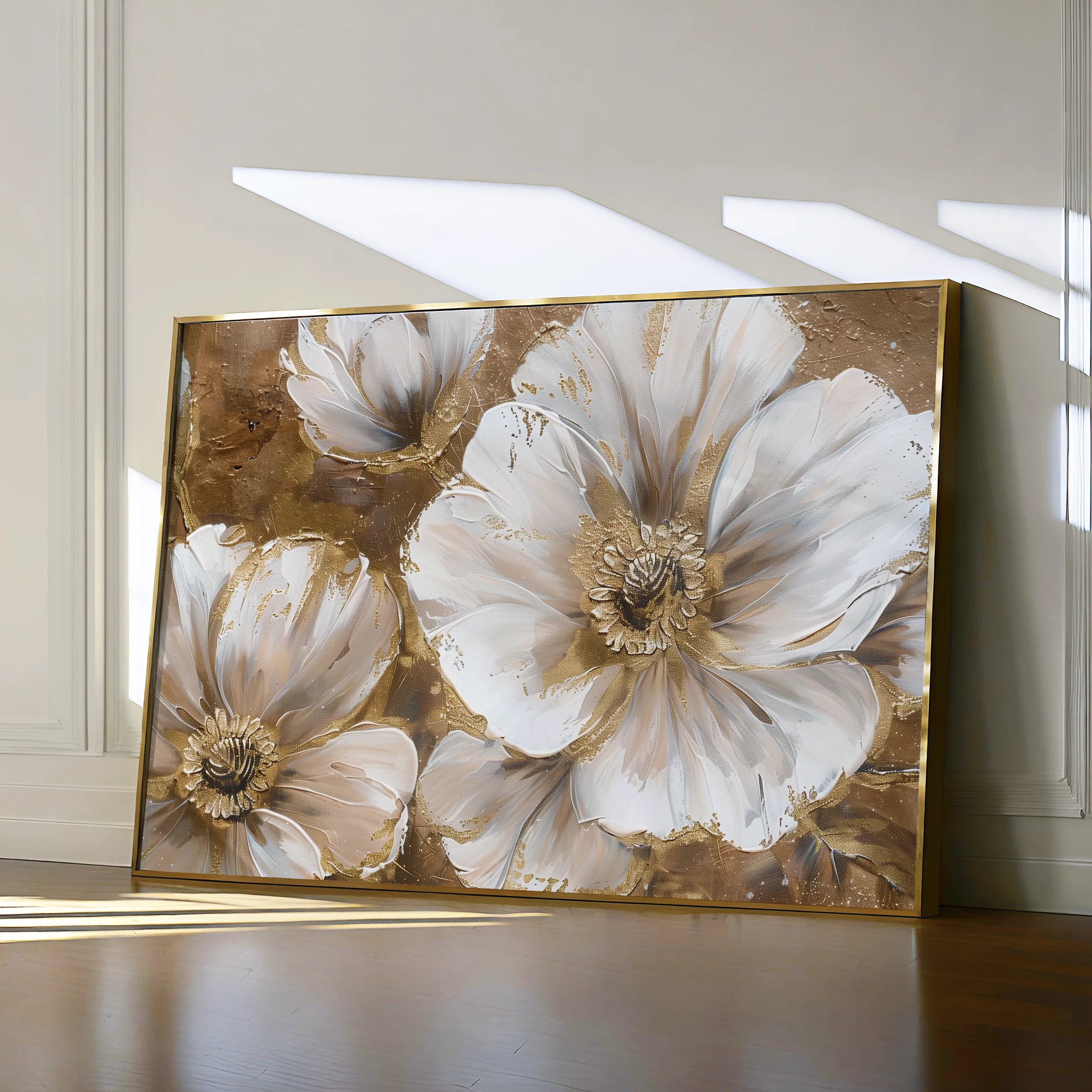 Floral 072 Canvas Art 18" x 24" / 45 x 60 cm / Black