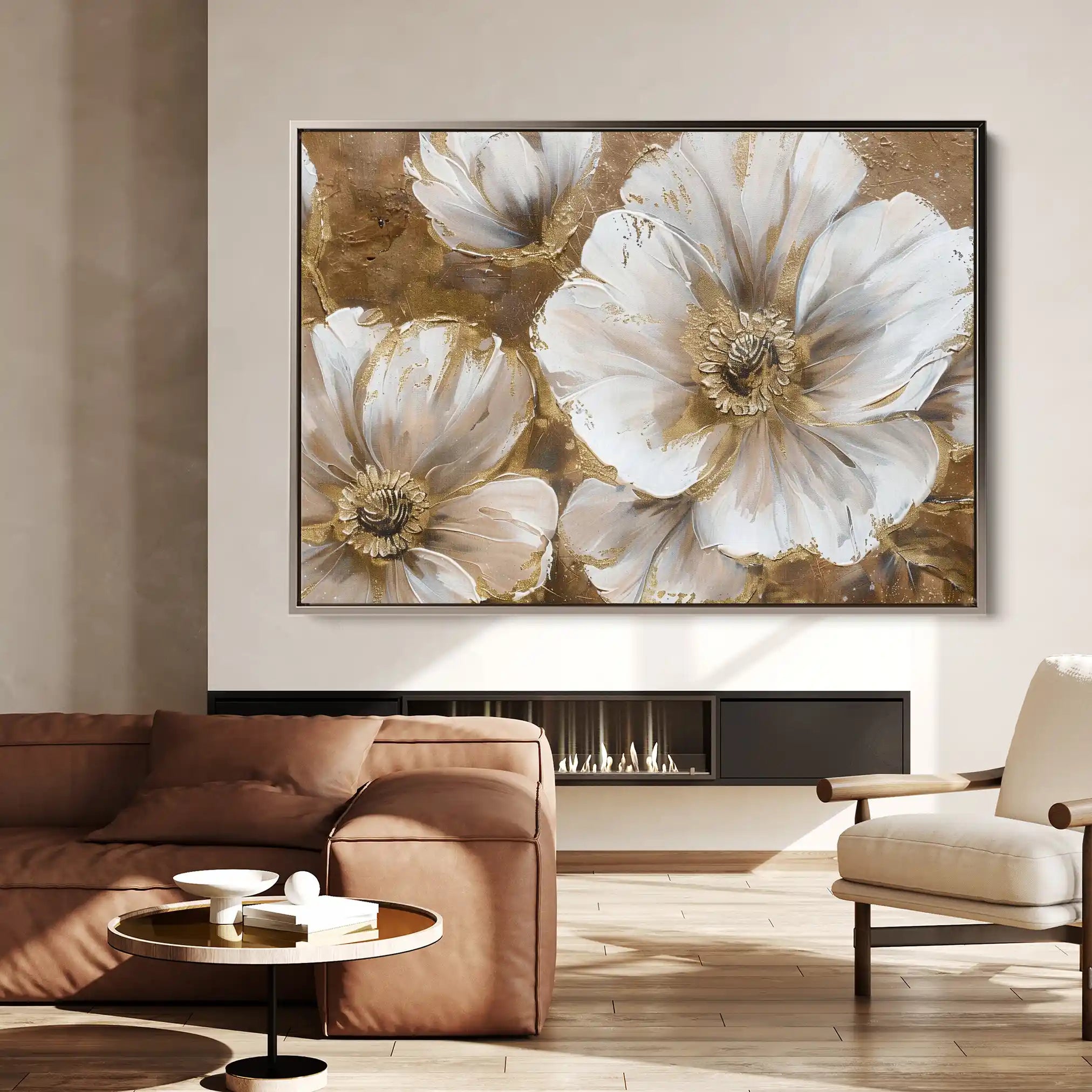 Floral 072 Canvas Art 18" x 24" / 45 x 60 cm / Black