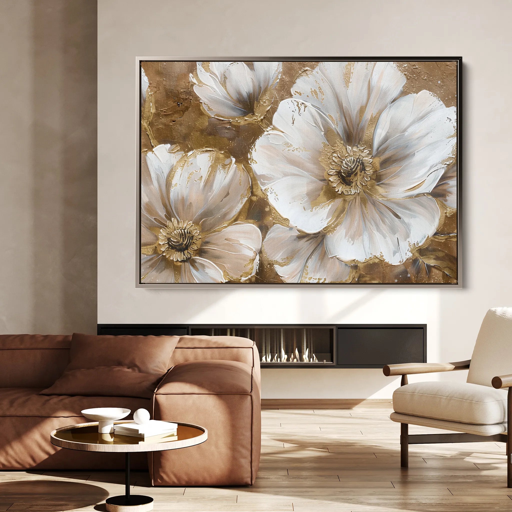 Floral 072 Canvas Art 18" x 24" / 45 x 60 cm / Black
