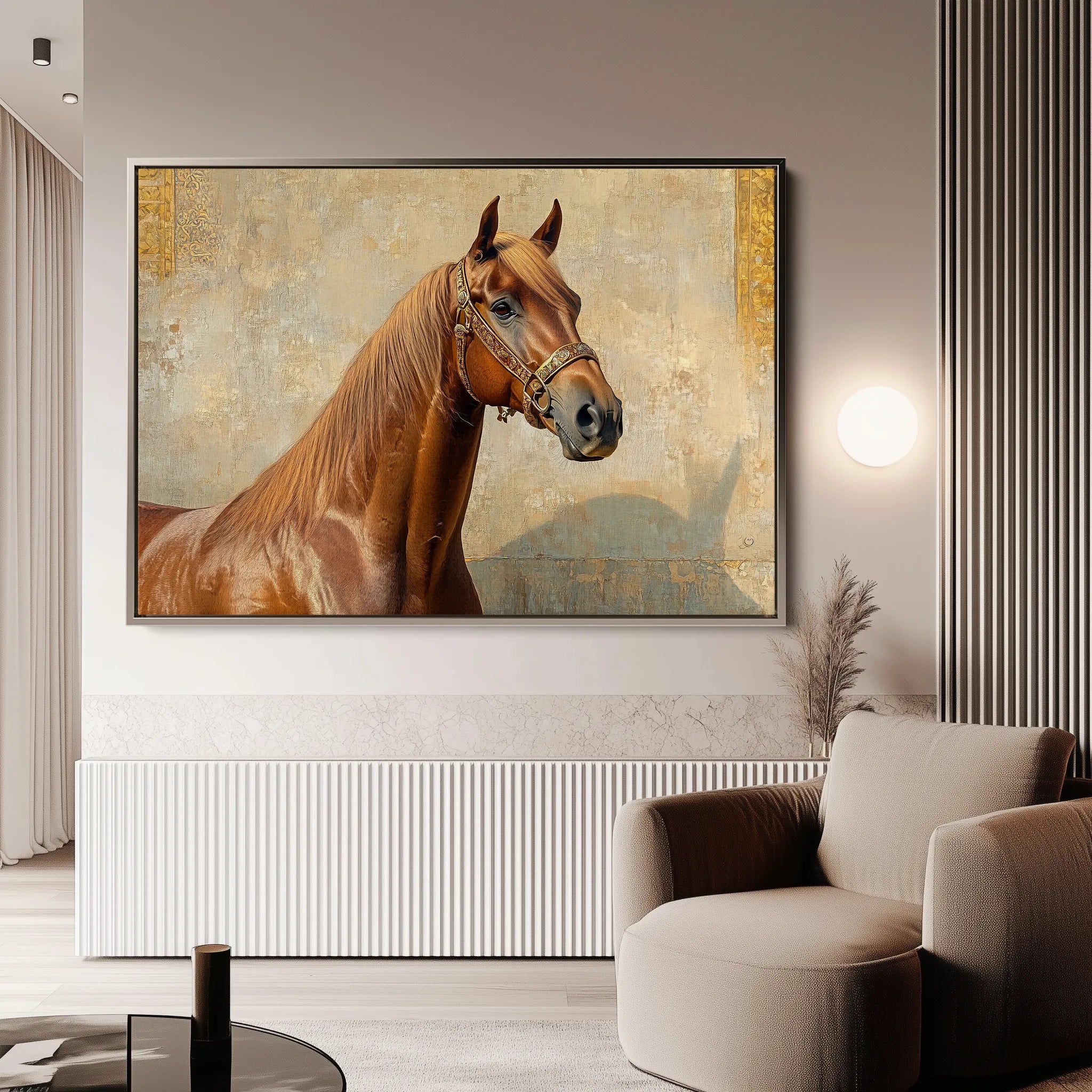 Horses 072 Canvas Art 18" x 24" / 45 x 60 cm / Black
