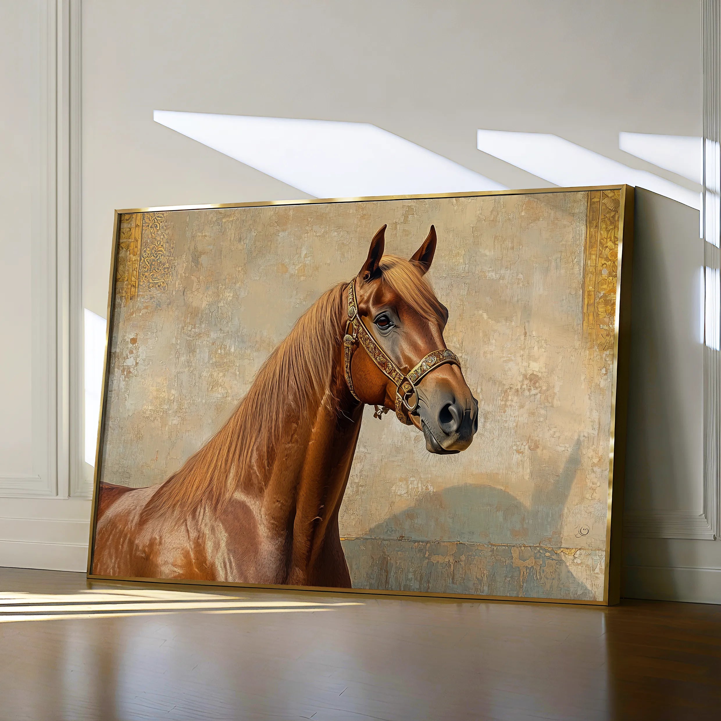 Horses 072 Canvas Art 18" x 24" / 45 x 60 cm / Black