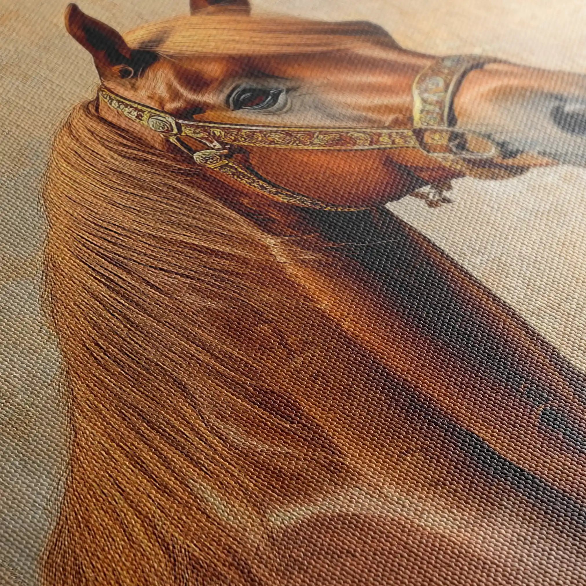 Horses 072 Canvas Art 60 x 40 cm / Black