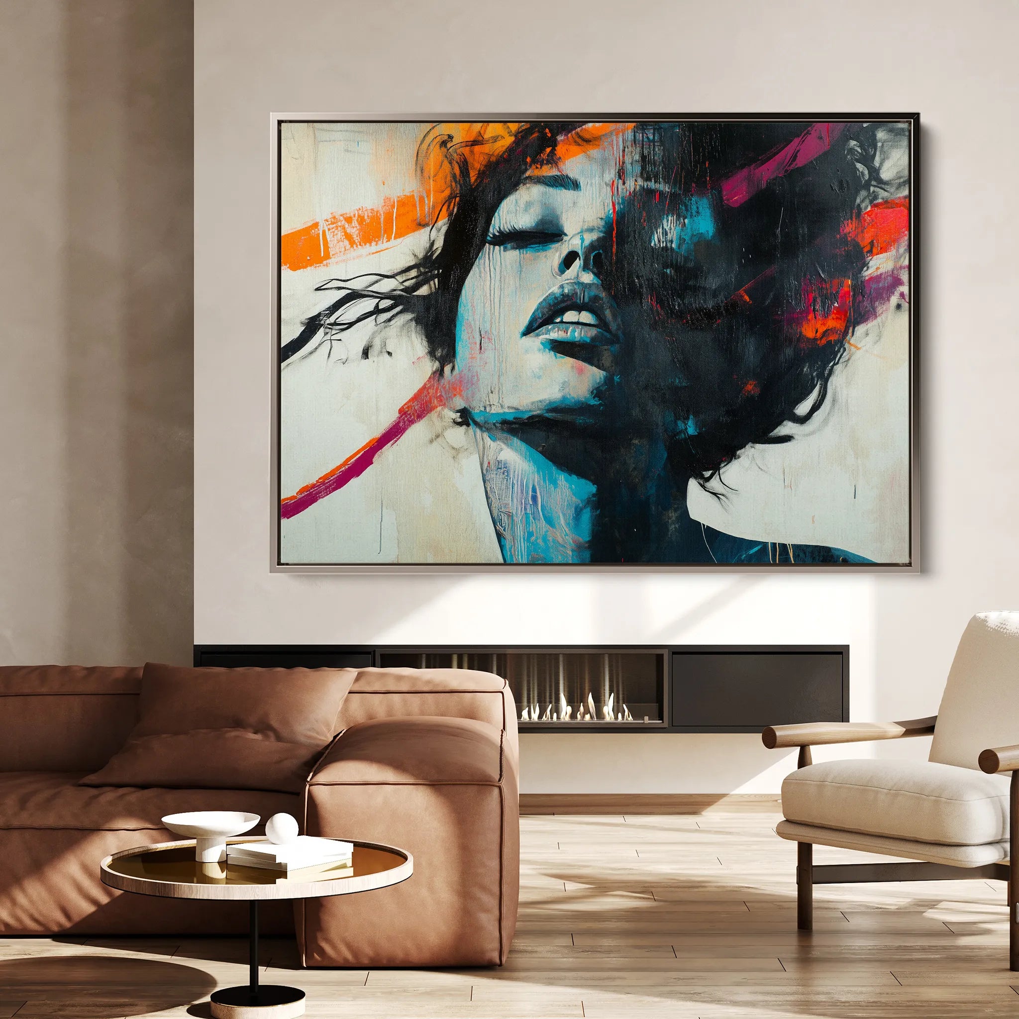 Portrait 072 Canvas Art 18" x 24" / 45 x 60 cm / Black