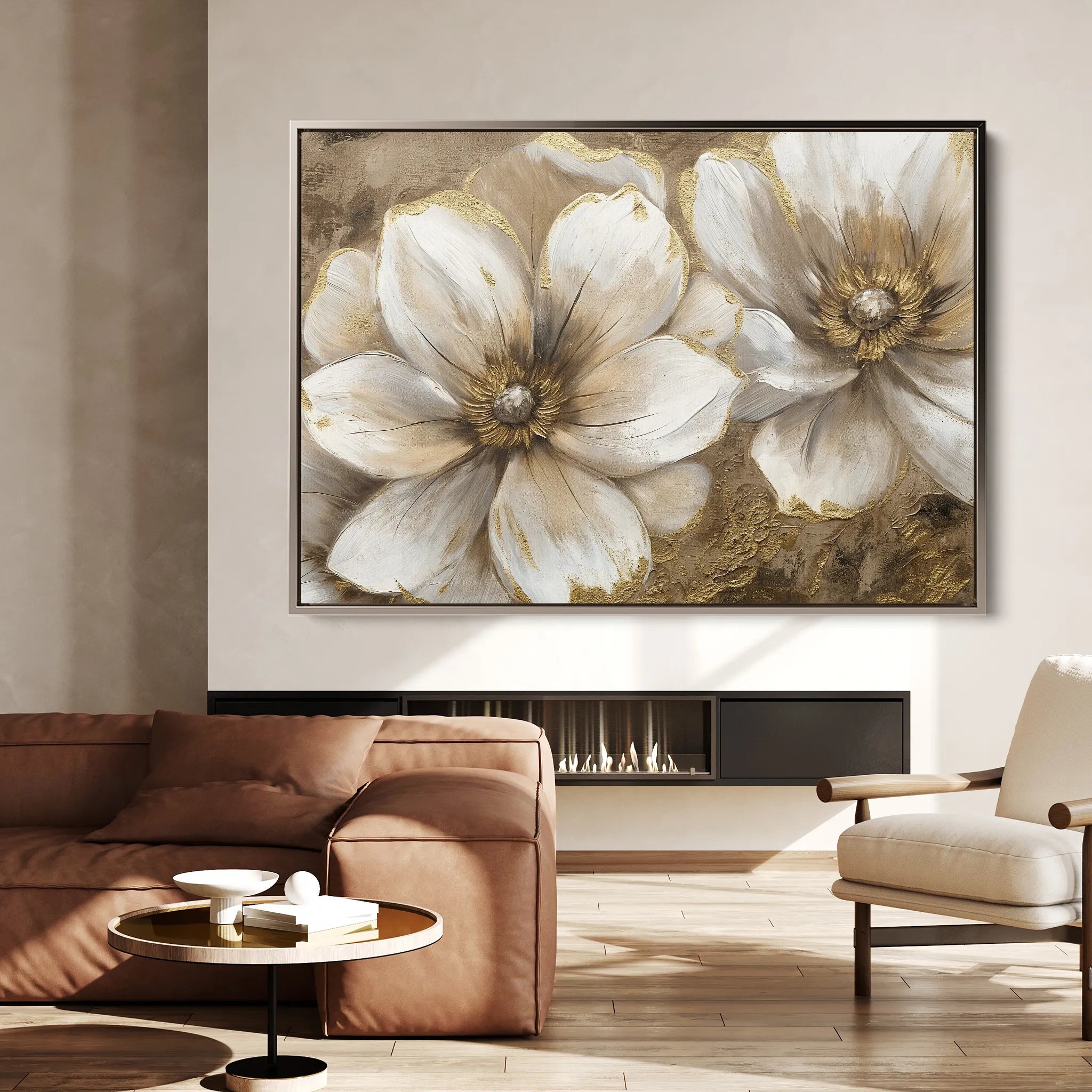 Floral 073 Canvas Art 18" x 24" / 45 x 60 cm / Black