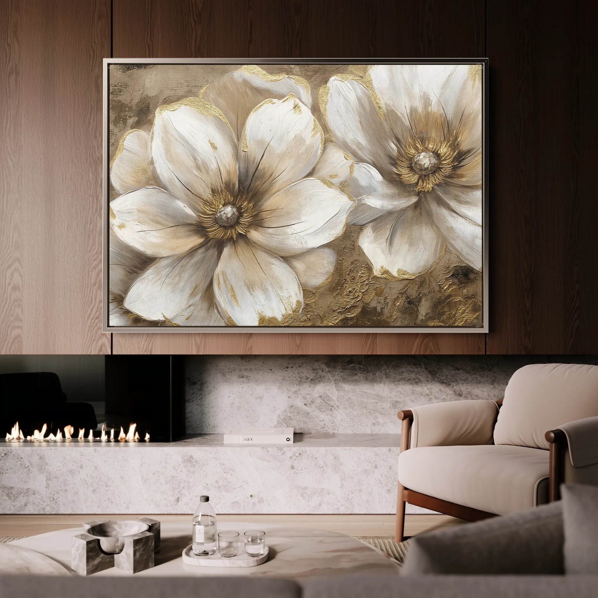 Floral 073 Canvas Art 18" x 24" / 45 x 60 cm / Black