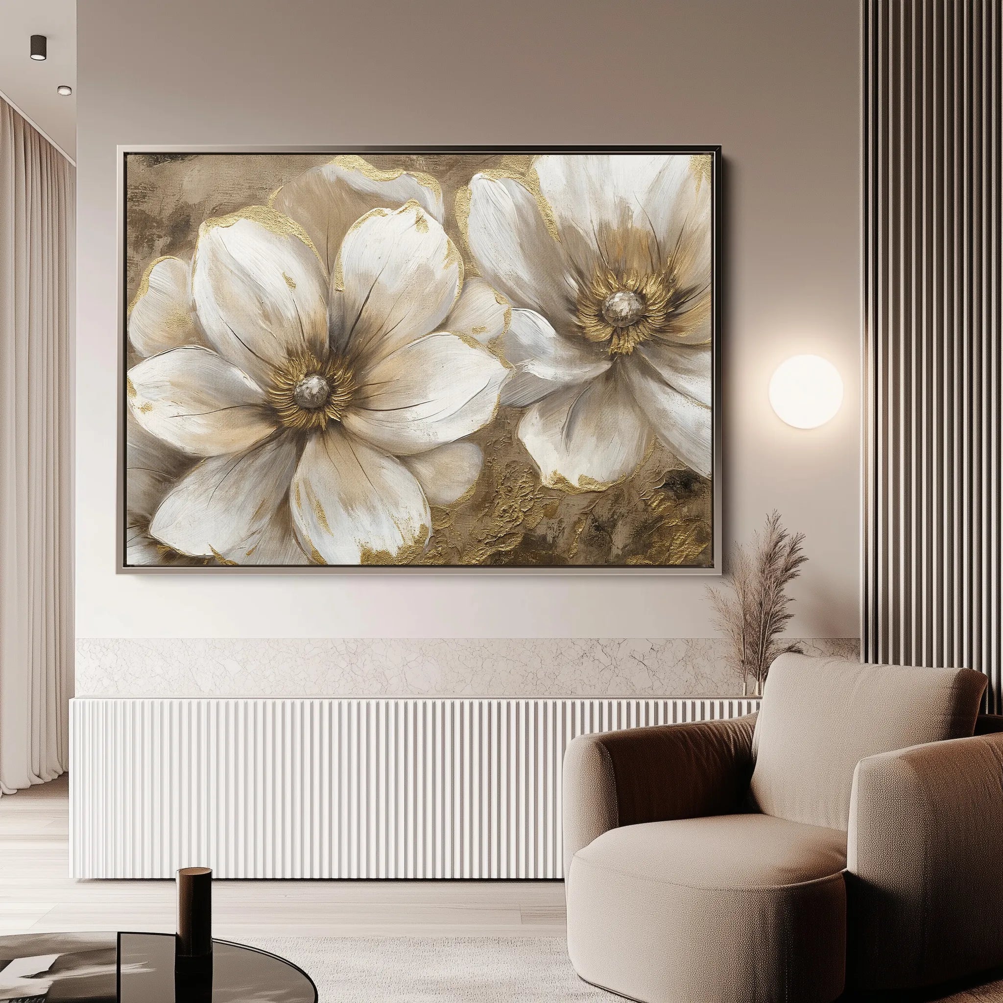 Floral 073 Canvas Art 18" x 24" / 45 x 60 cm / Black