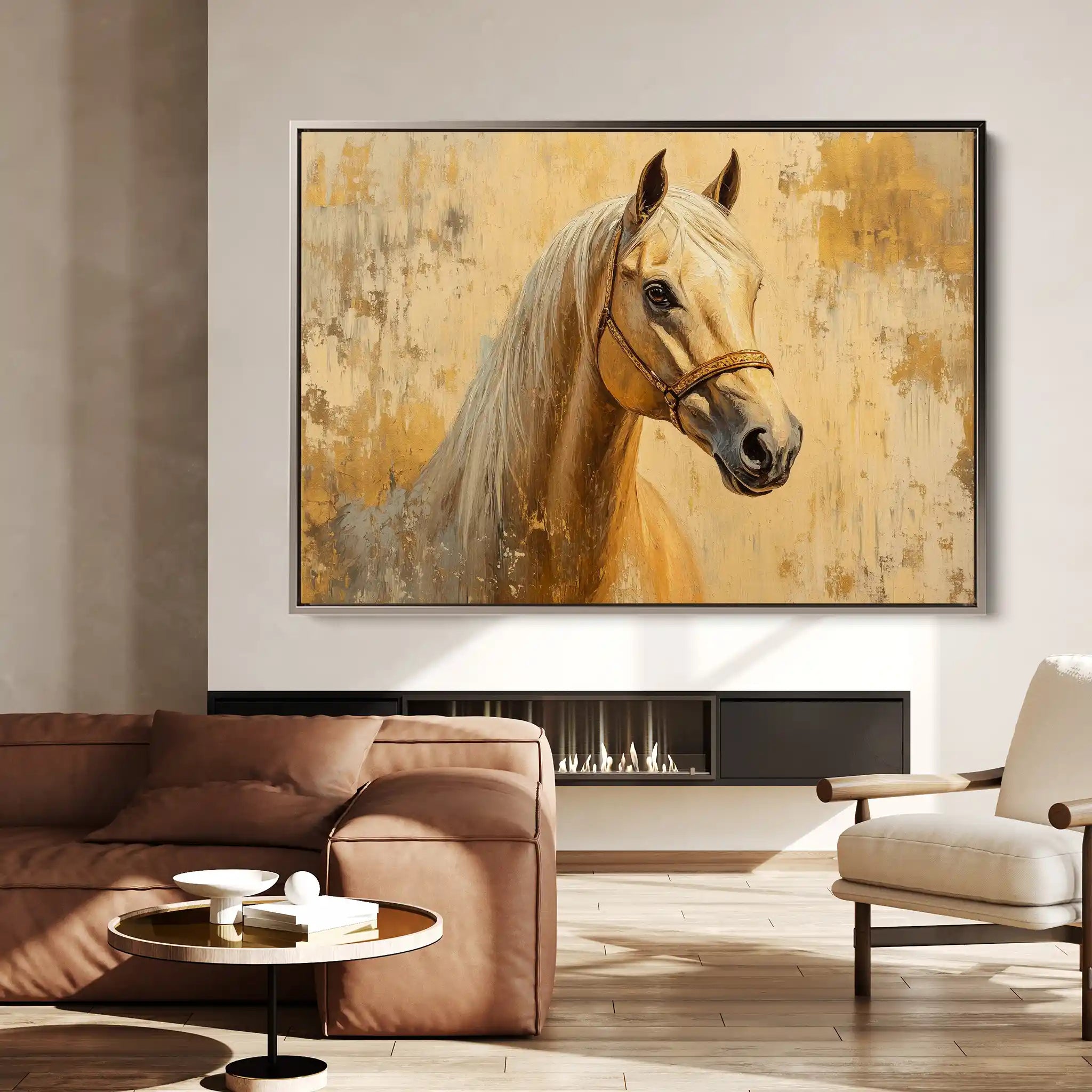 Horses 073 Canvas Art 60 x 40 cm / Black