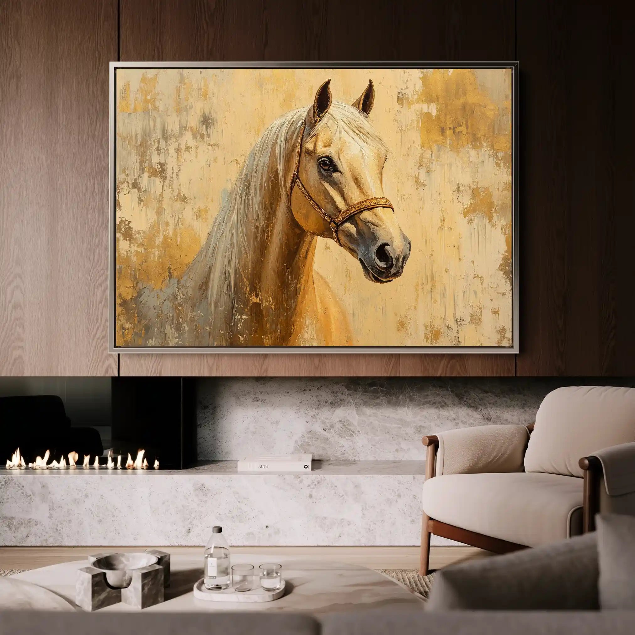Horses 073 Canvas Art 60 x 40 cm / Black