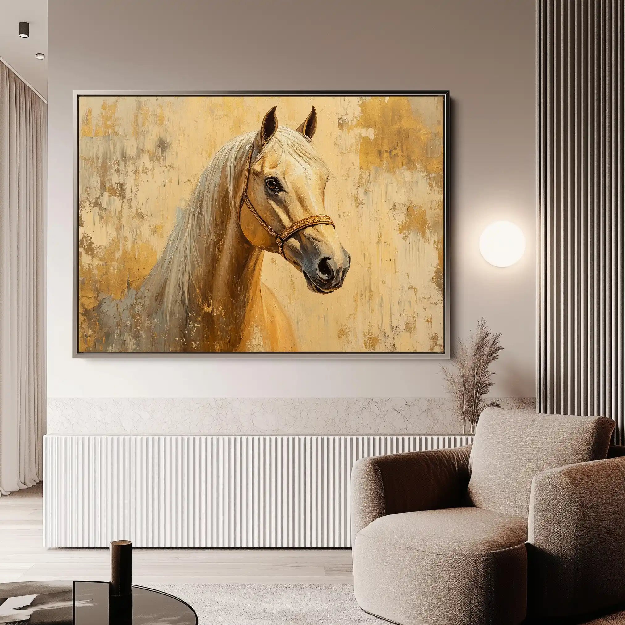 Horses 073 Canvas Art 60 x 40 cm / Black