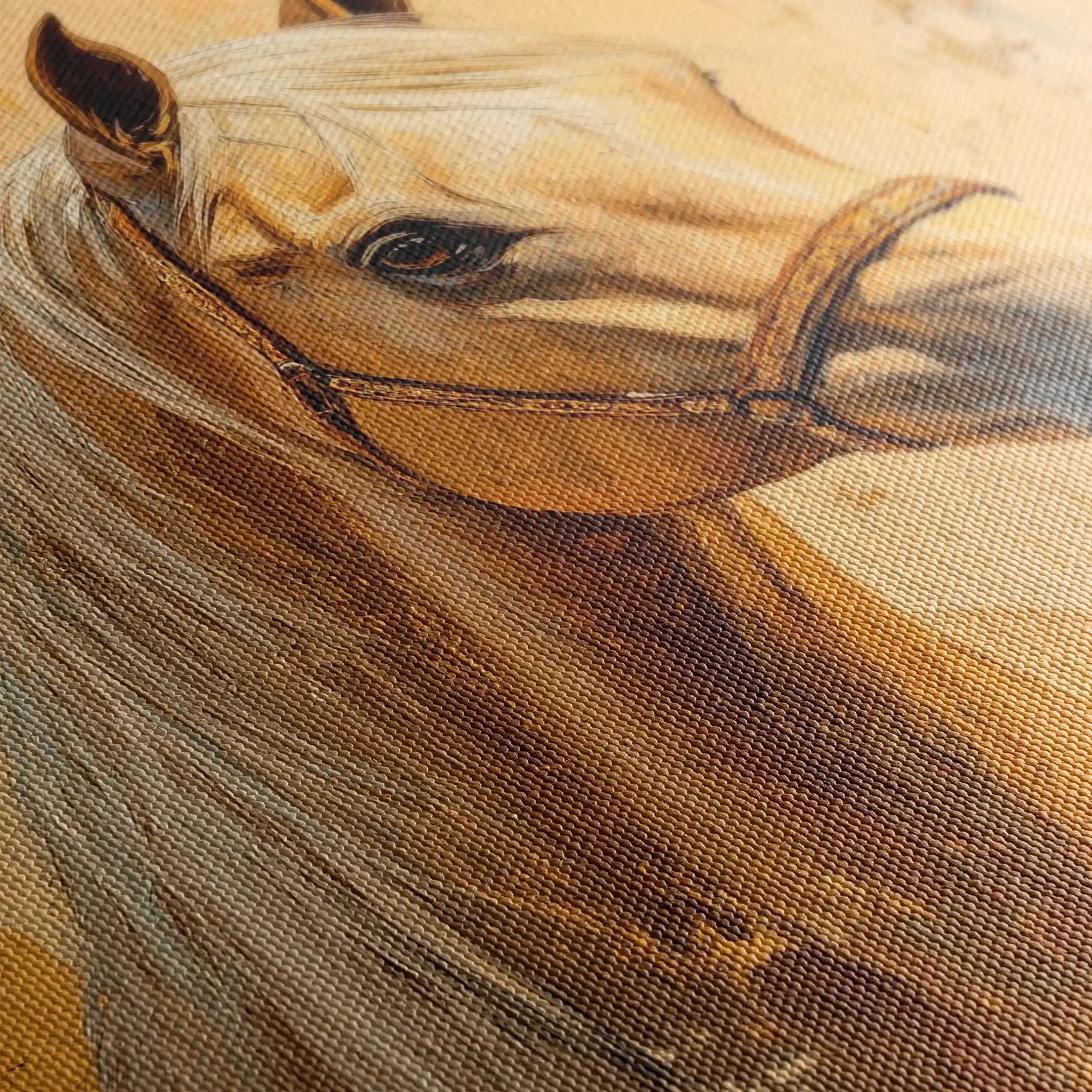 Horses 073 Canvas Art 60 x 40 cm / Black