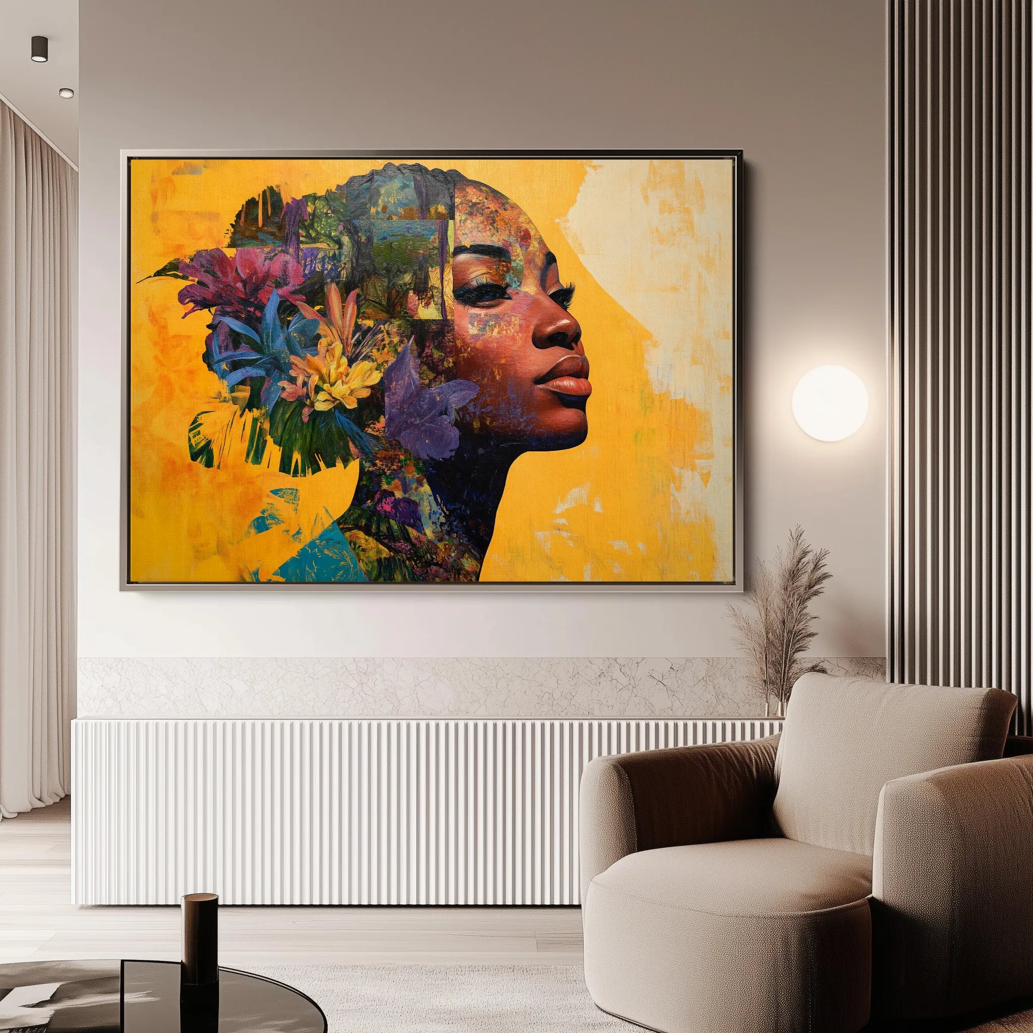 Portrait 073 Canvas Art 18" x 24" / 45 x 60 cm / Black