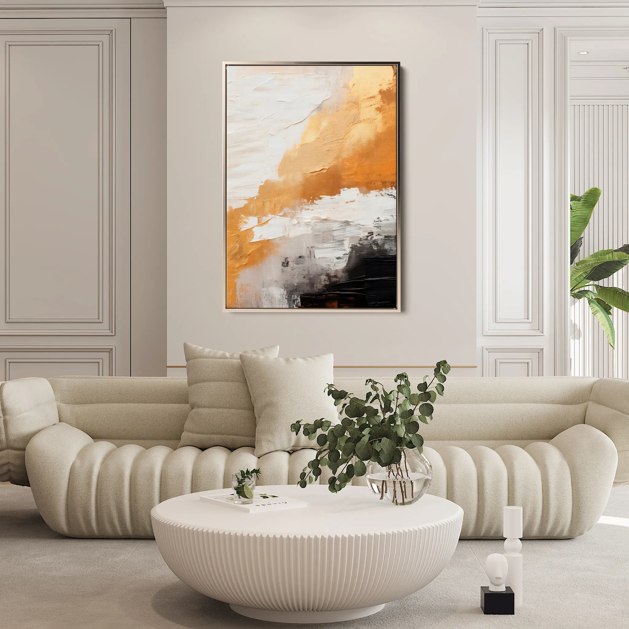 Abstract 074 Canvas Art 18" x 24" / 45 x 60 cm / Black