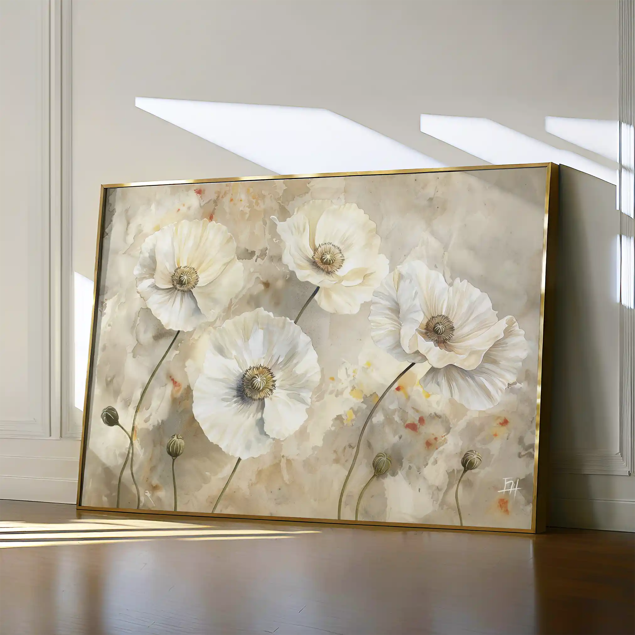 Floral 074 Canvas Art 18" x 24" / 45 x 60 cm / Black