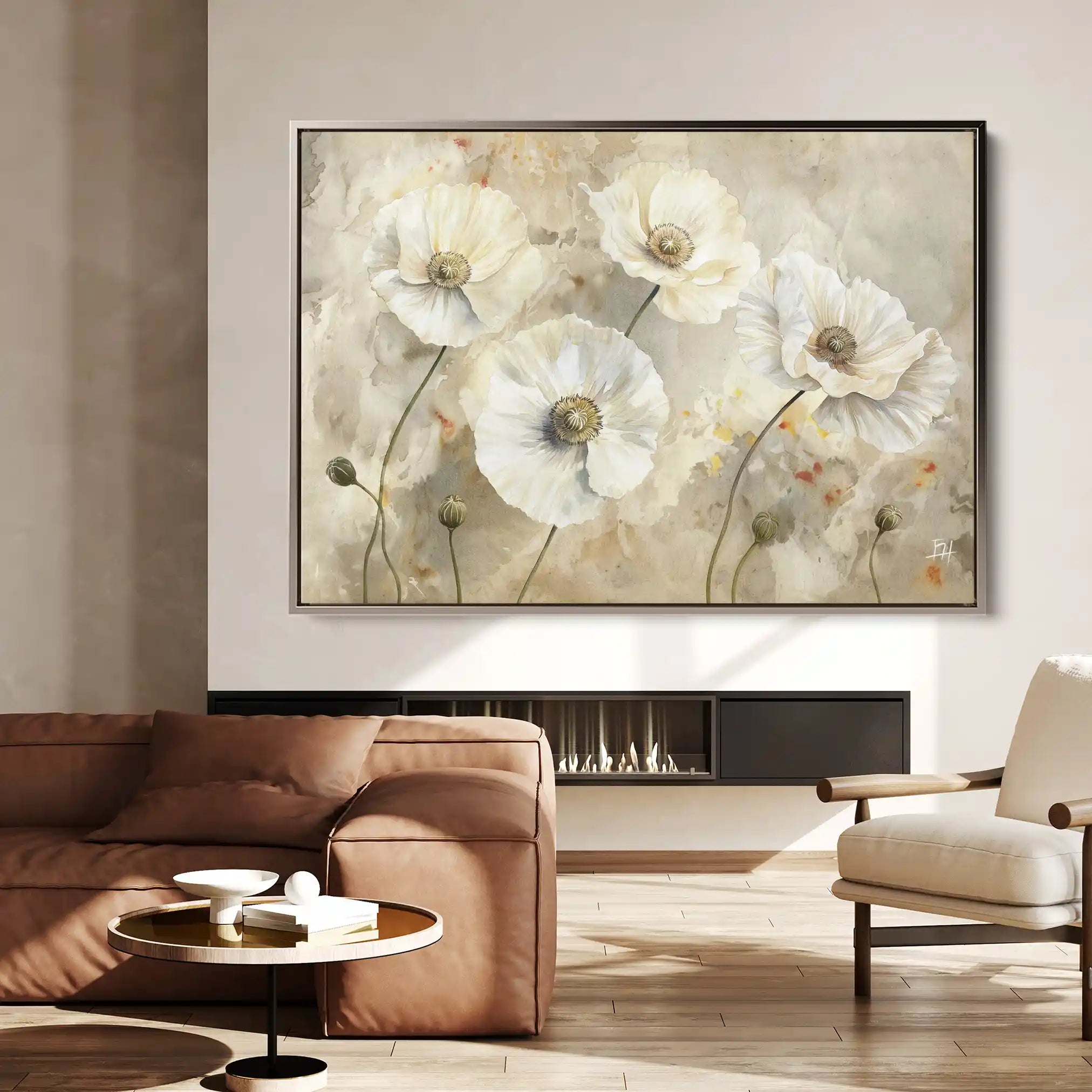 Floral 074 Canvas Art 18" x 24" / 45 x 60 cm / Black