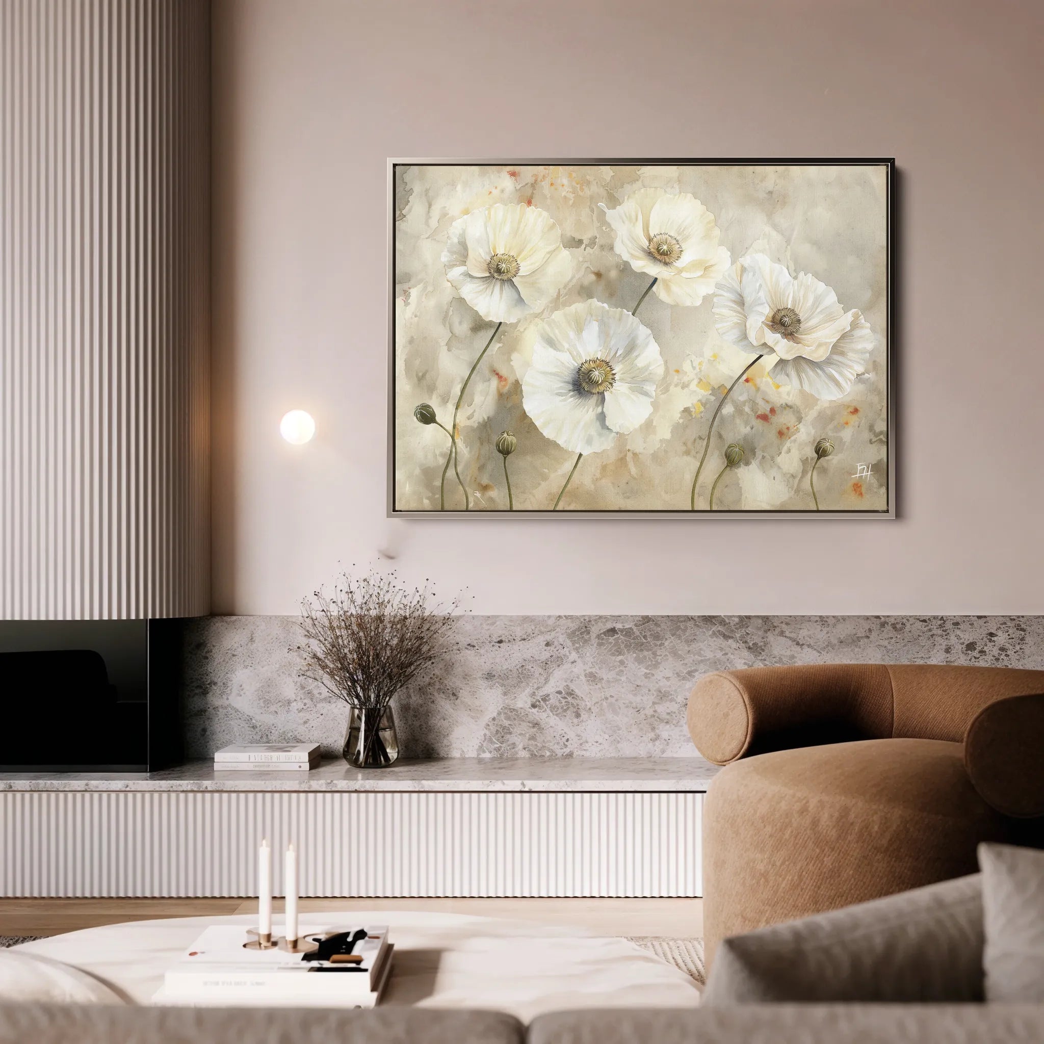 Floral 074 Canvas Art 18" x 24" / 45 x 60 cm / Black