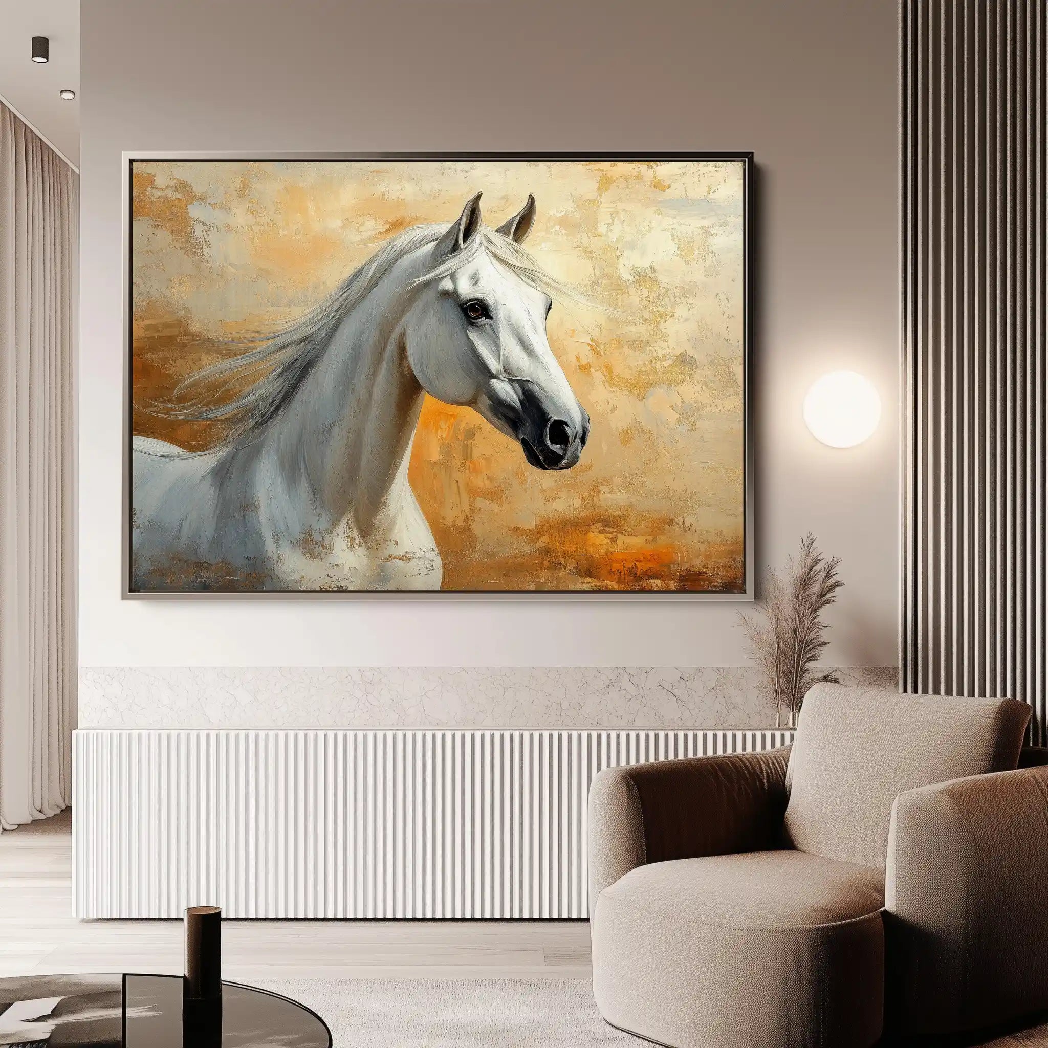 Horses 074 Canvas Art 60 x 40 cm / Black
