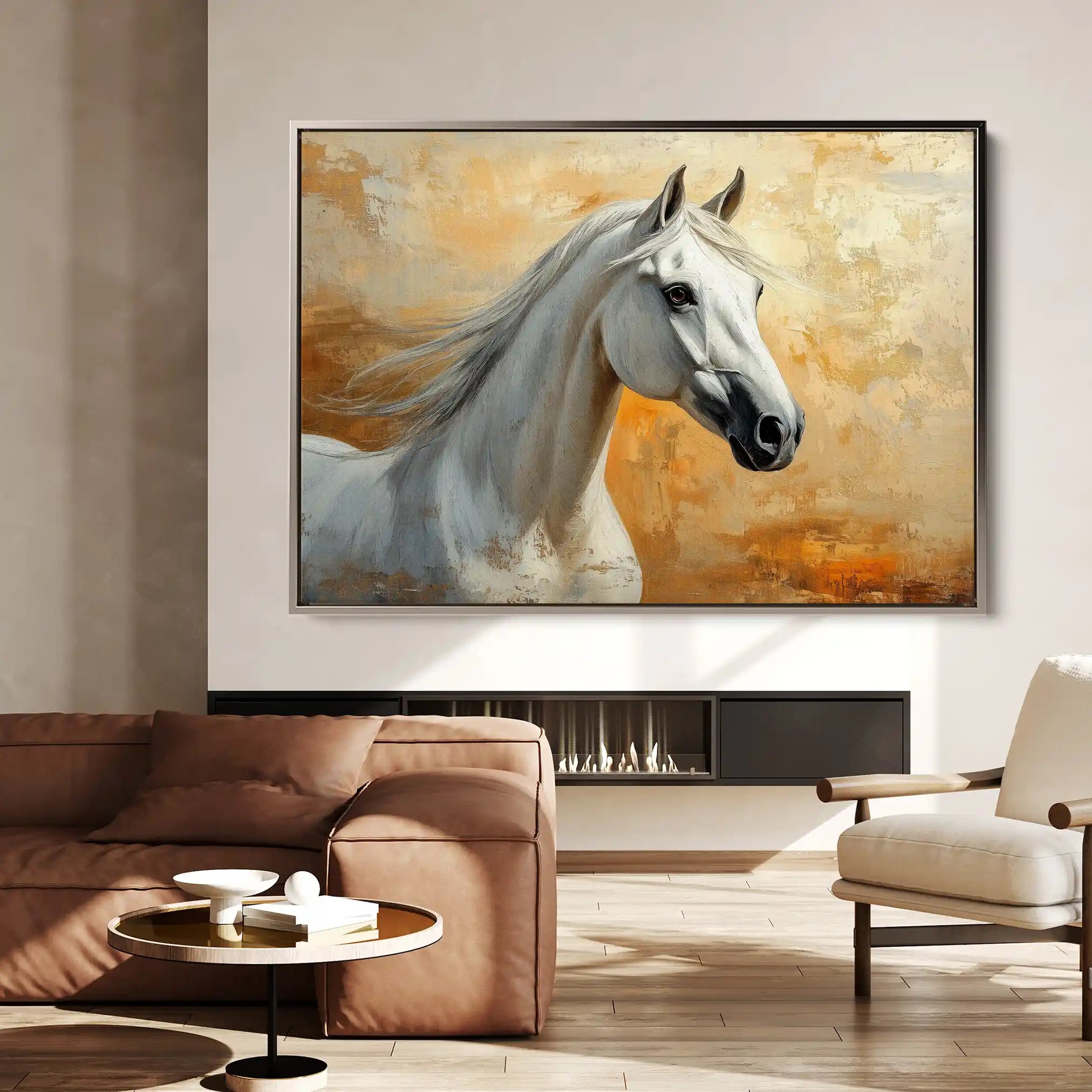 Horses 074 Canvas Art 60 x 40 cm / Black