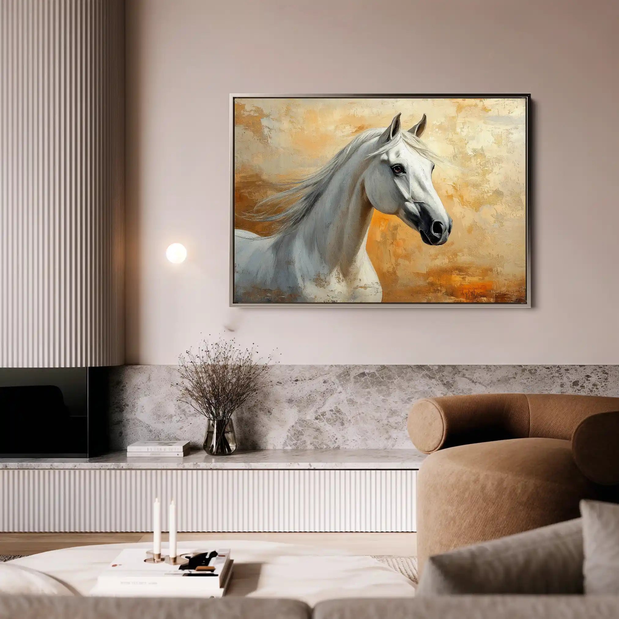 Horses 074 Canvas Art 60 x 40 cm / Black