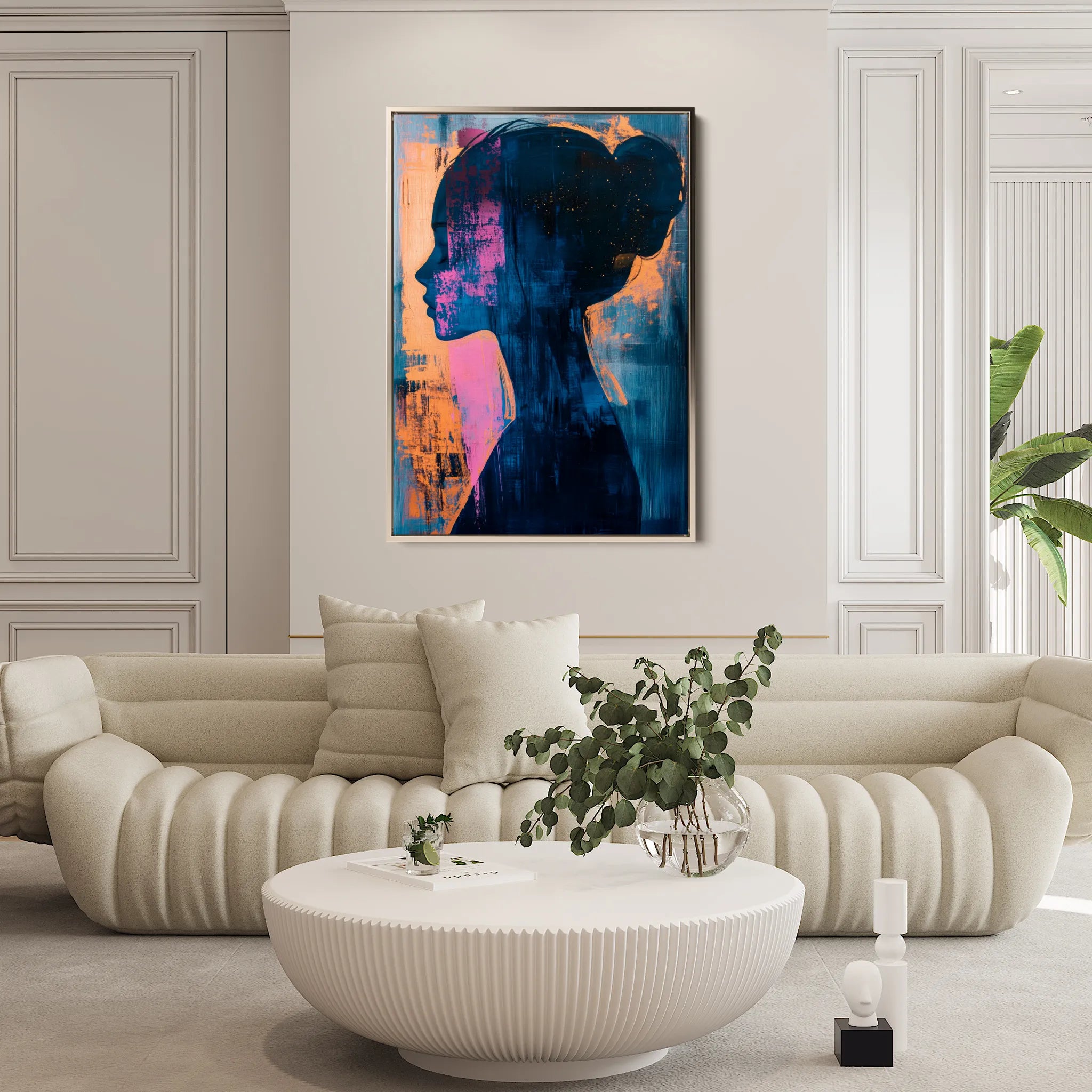 Portrait 074 Canvas Art 18" x 24" / 45 x 60 cm / Black
