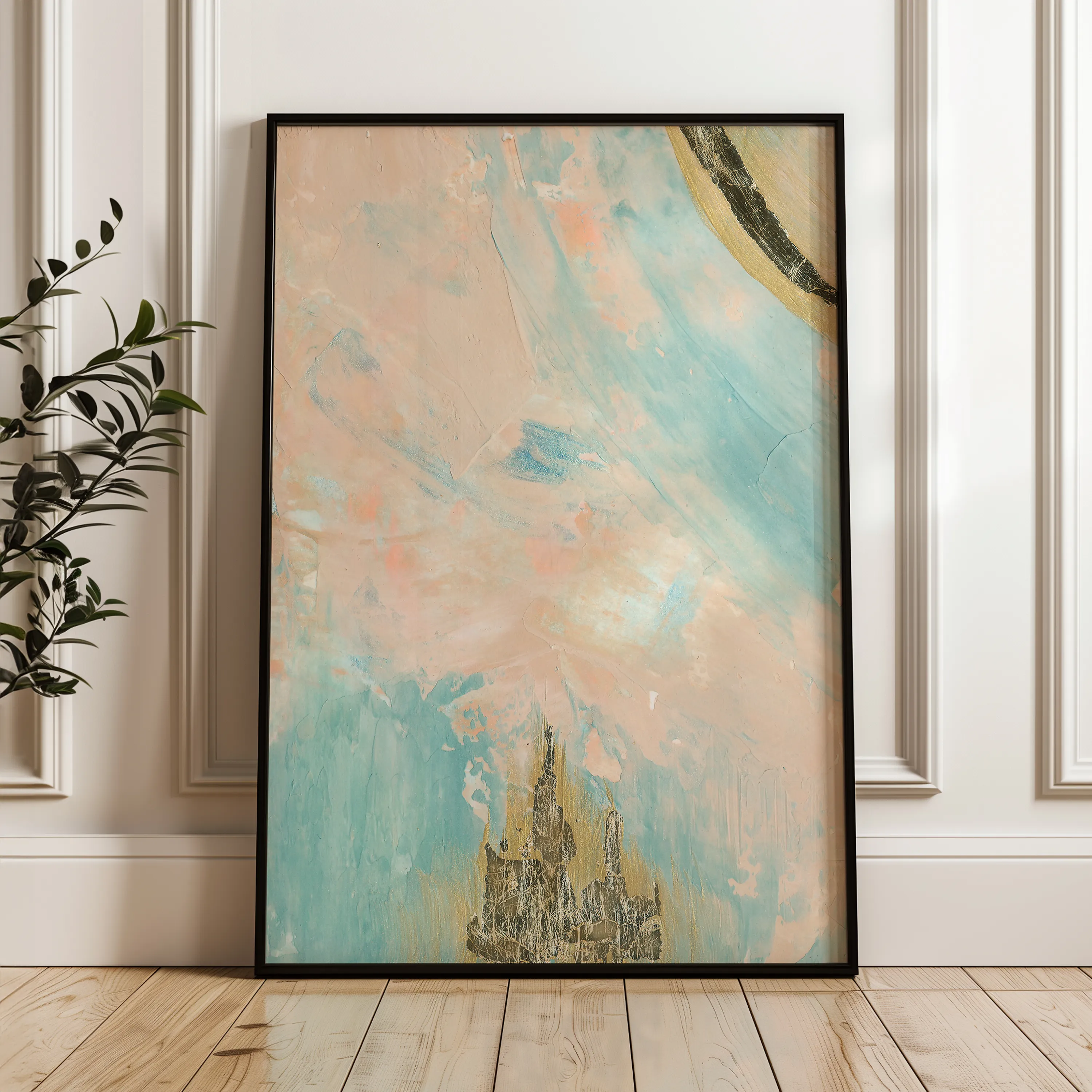Abstract 075 Canvas Art 18" x 24" / 45 x 60 cm / Black