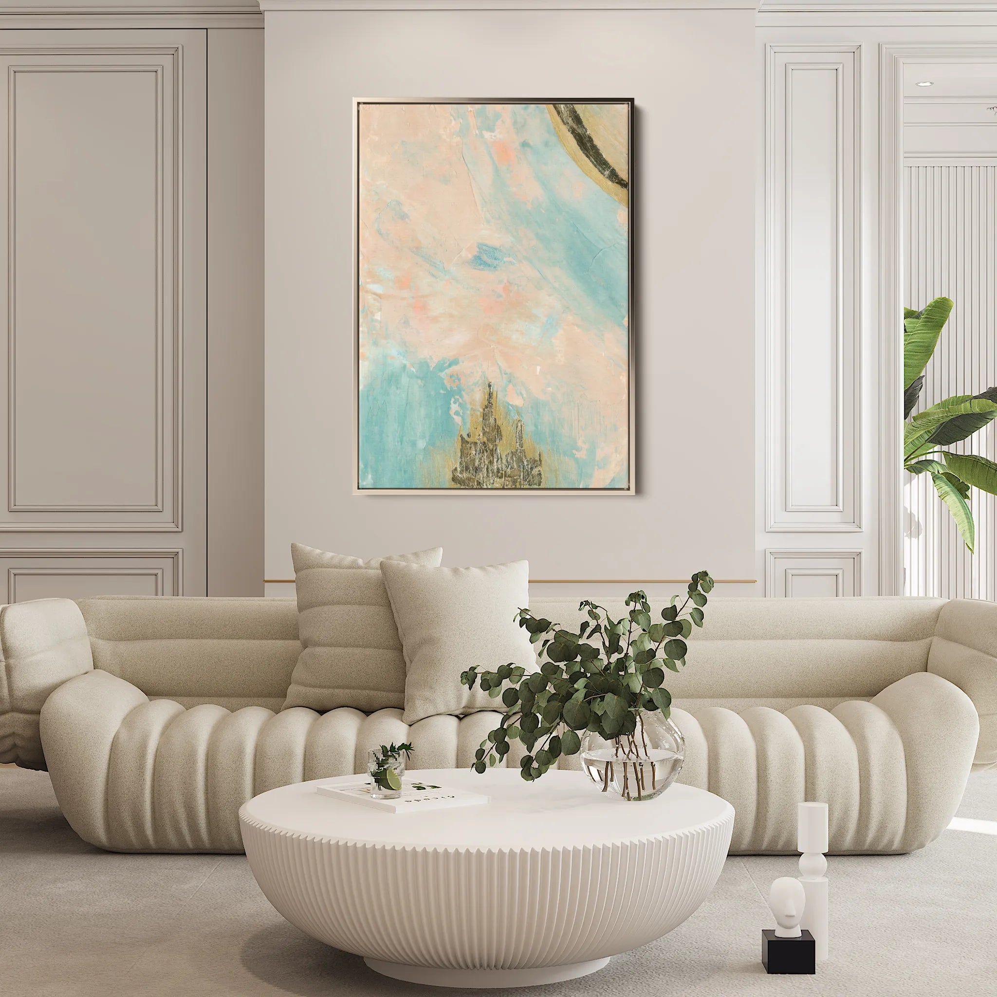 Abstract 075 Canvas Art 18" x 24" / 45 x 60 cm / Black