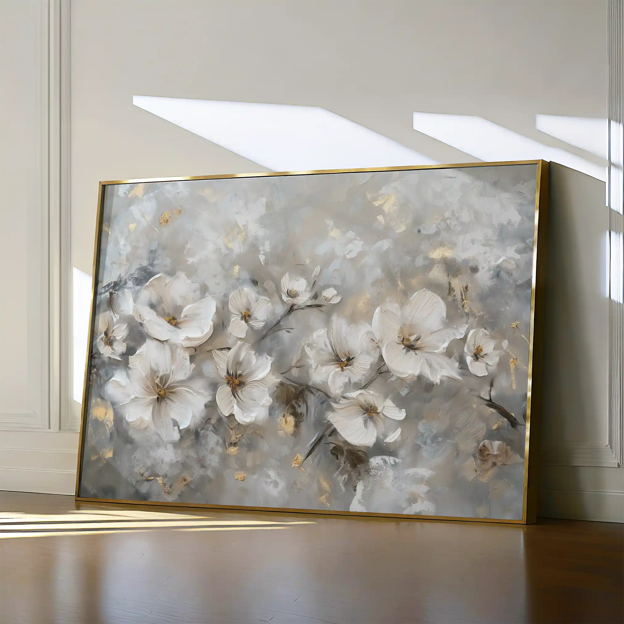 Floral 075 Canvas Art 18" x 24" / 45 x 60 cm / Black