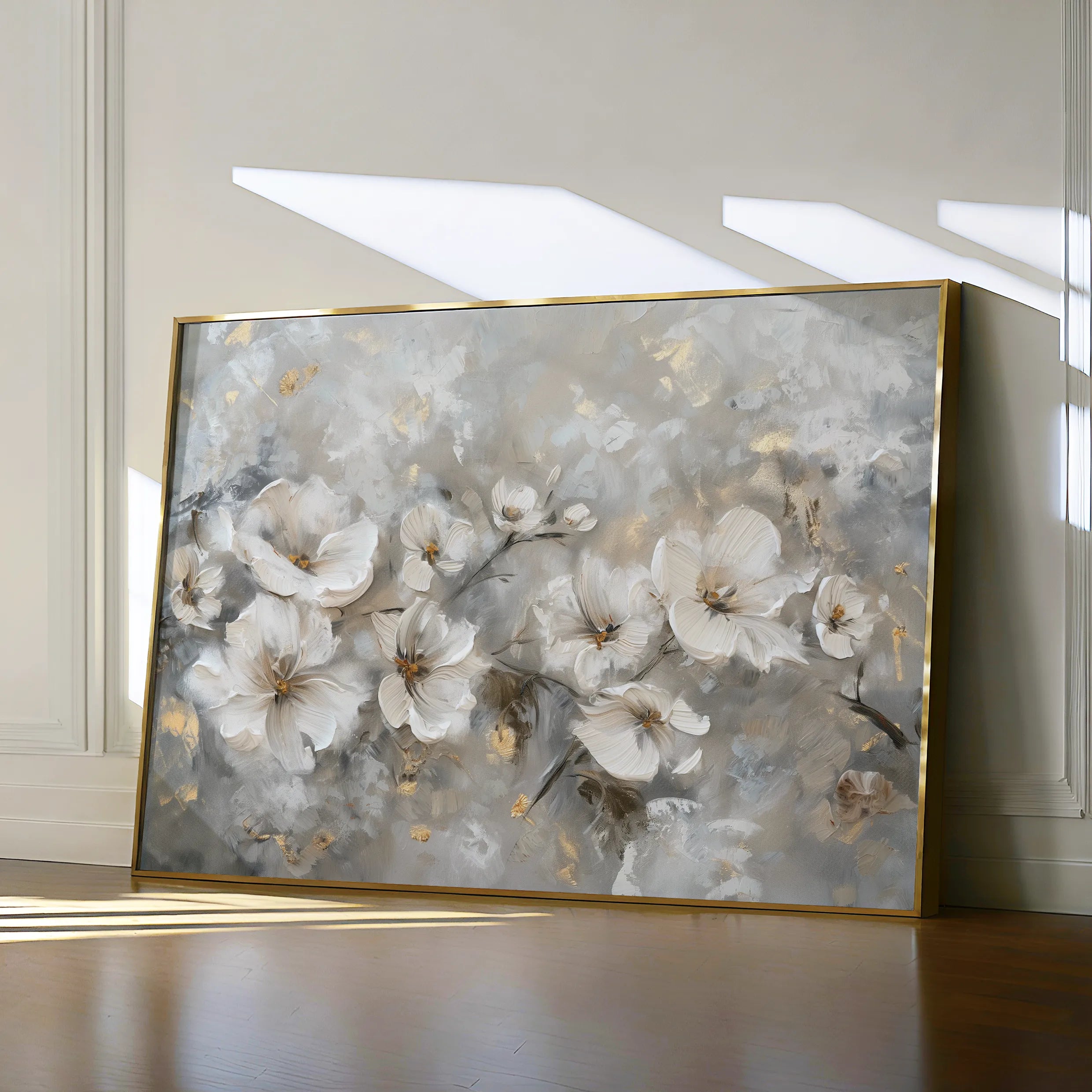 Floral 075 Canvas Art 18" x 24" / 45 x 60 cm / Black